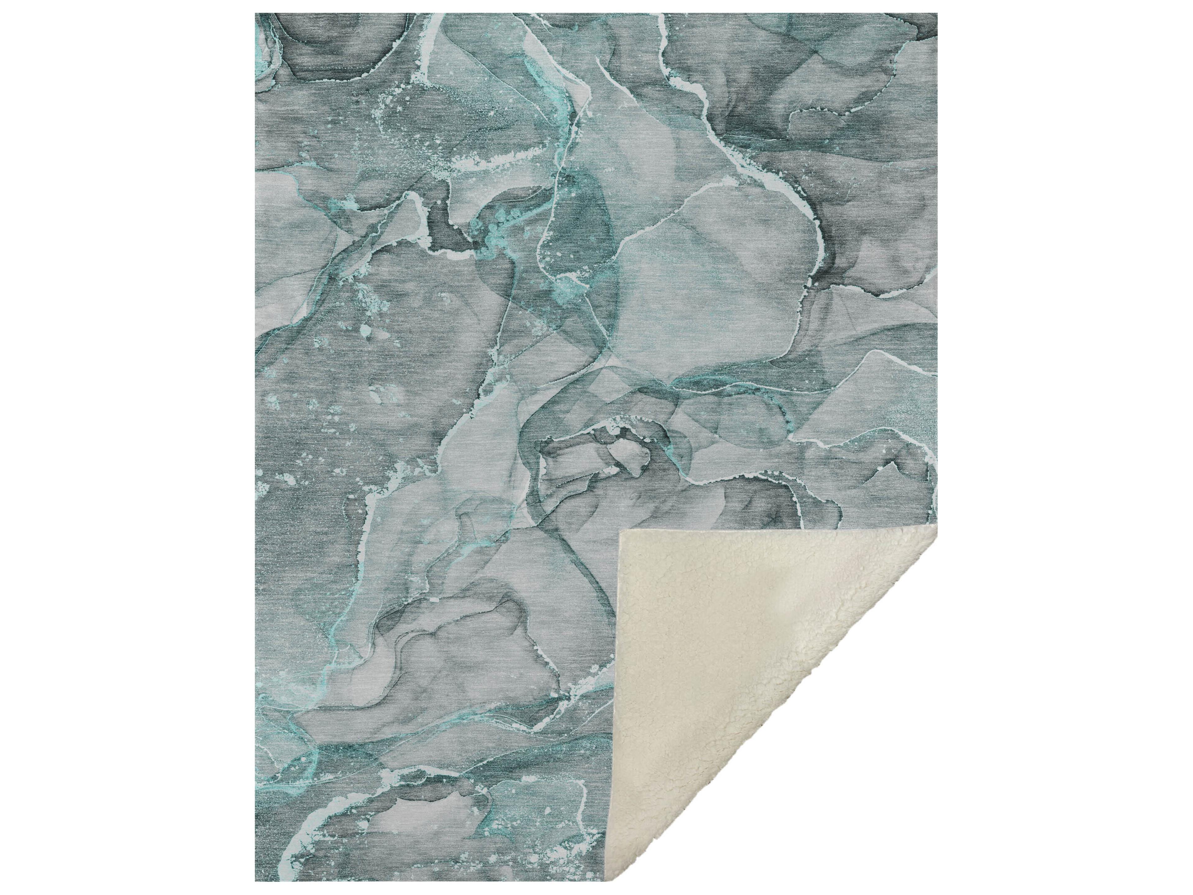Dalyn Sherpa Teal Polyester Throw