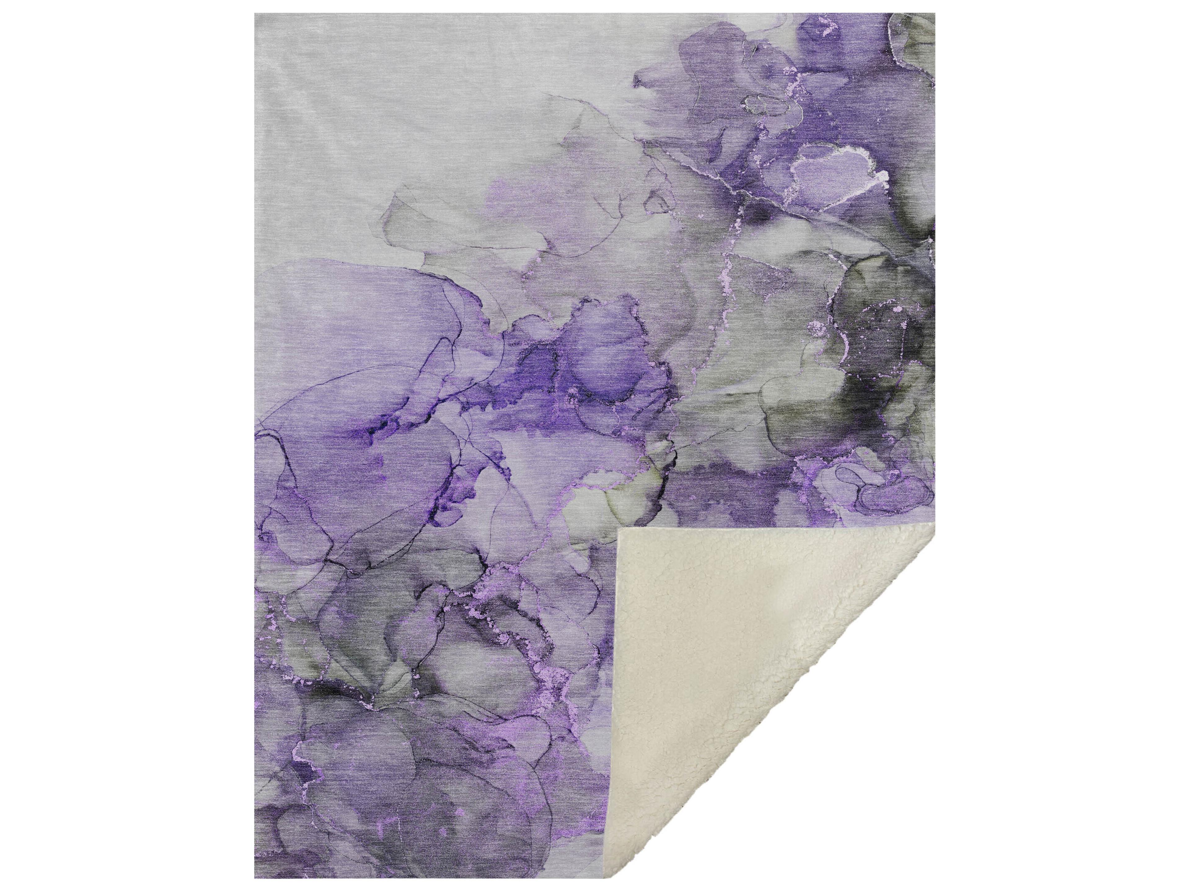 Dalyn Sherpa Purple Polyester Throw