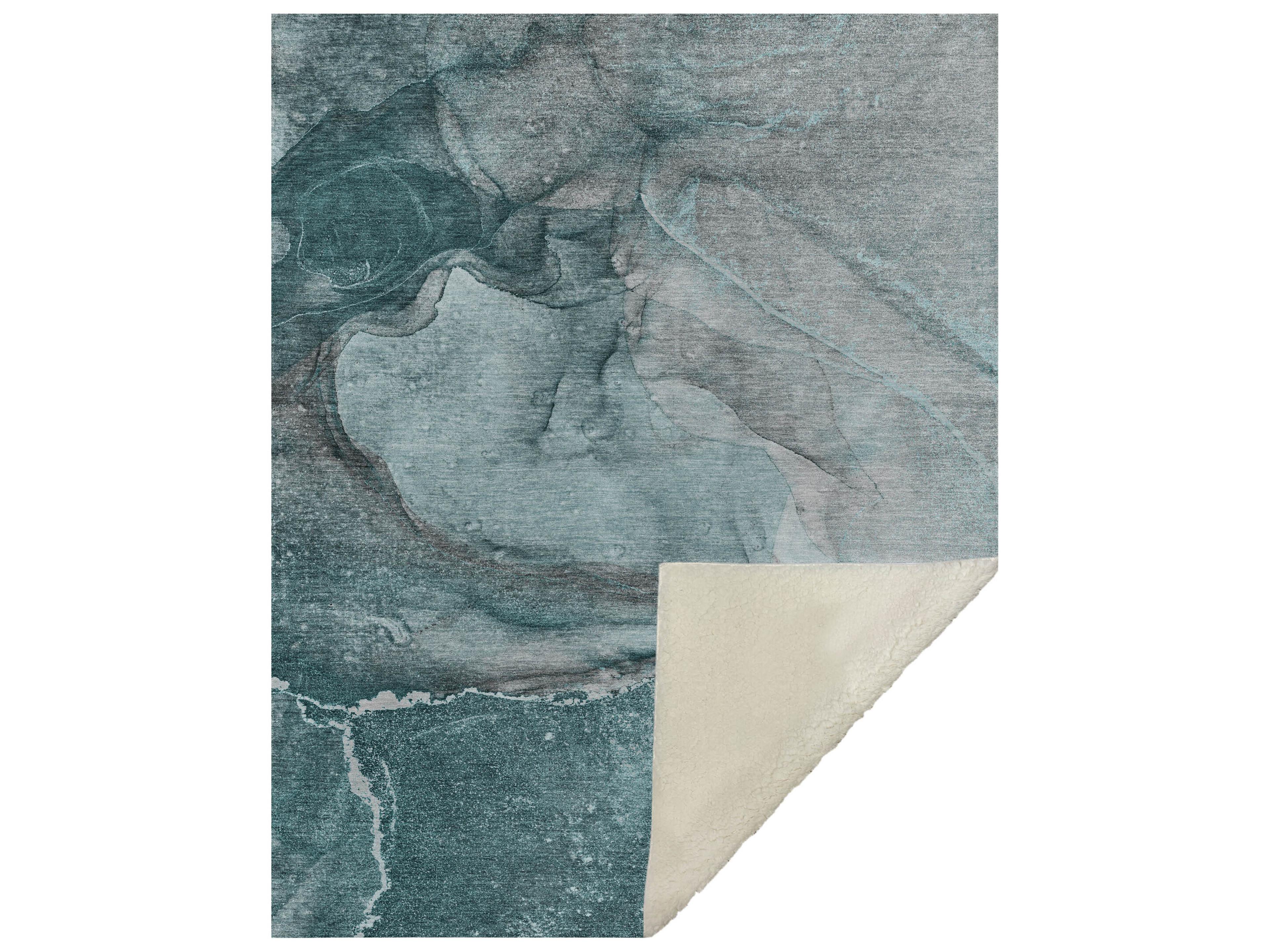 Dalyn Sherpa Teal Polyester Throw