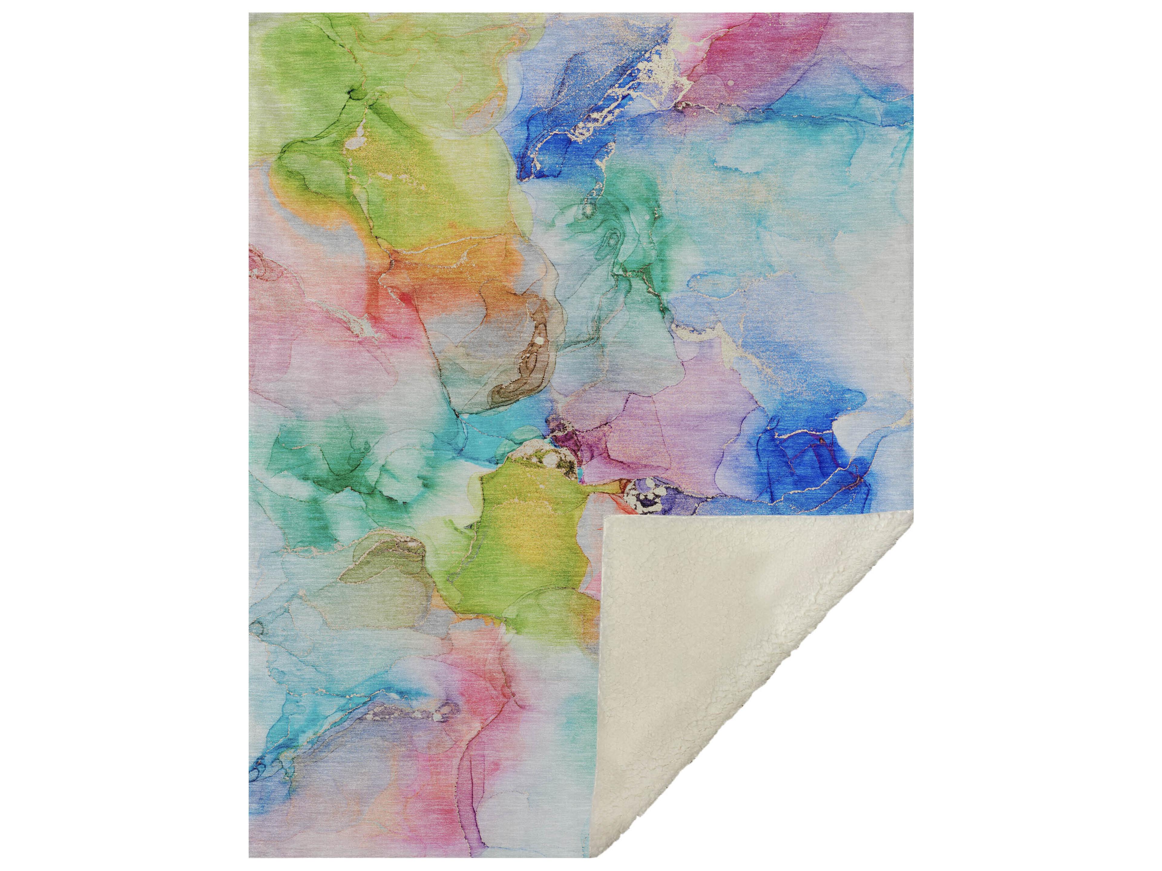 Dalyn Sherpa Blue Polyester Throw