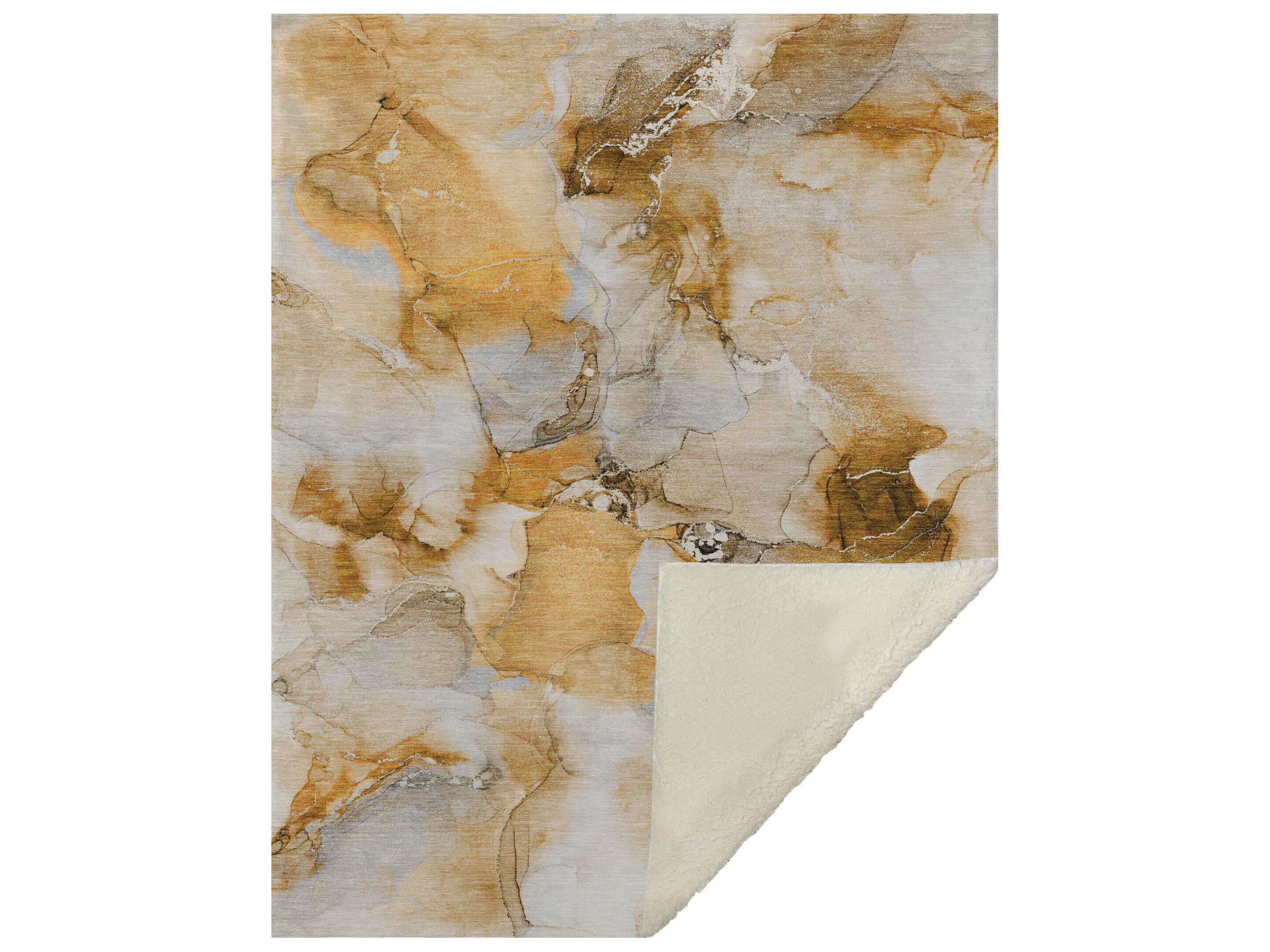 Dalyn Sherpa Orange Polyester Throw