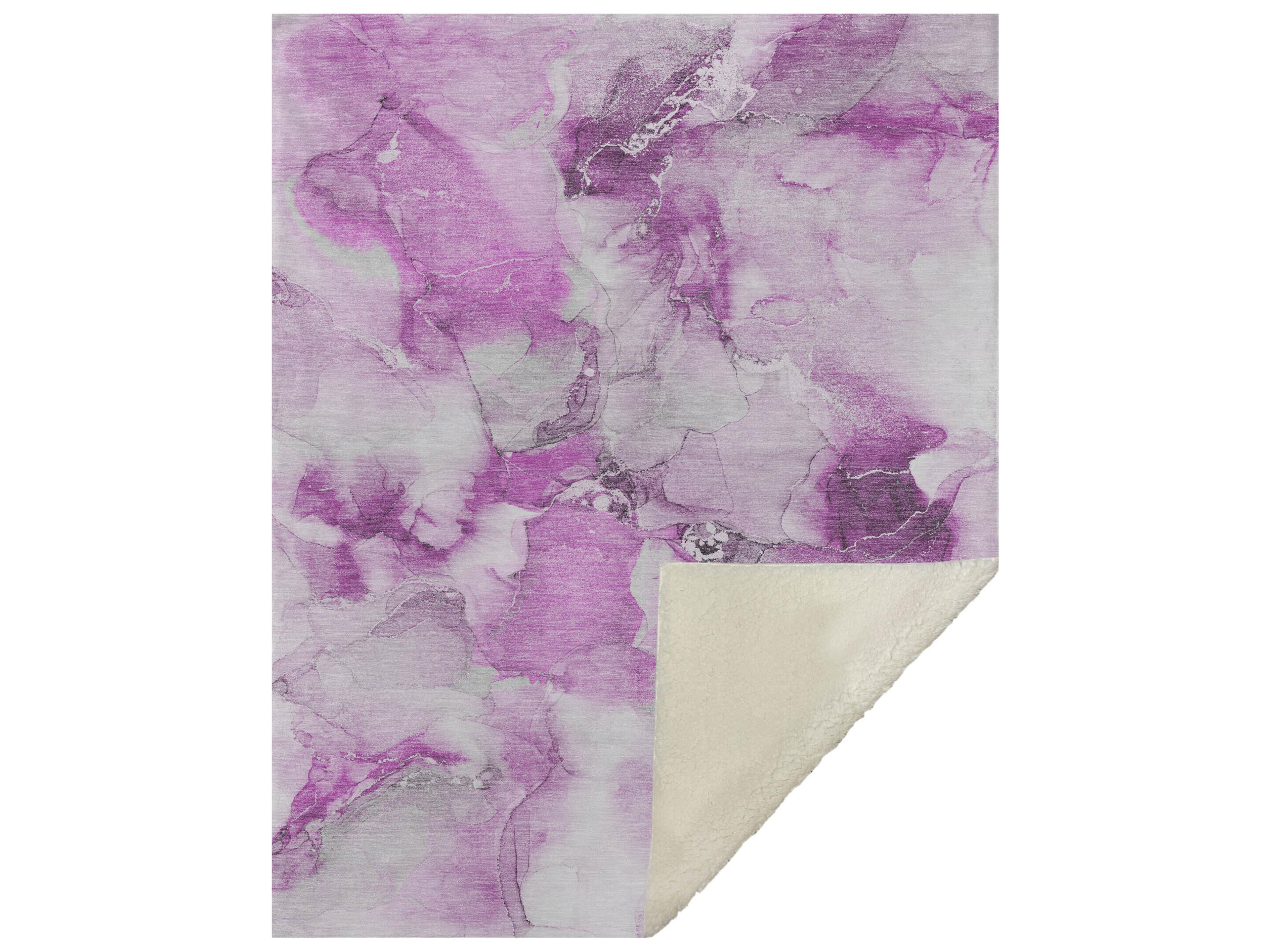 Dalyn Sherpa Pink Polyester Throw