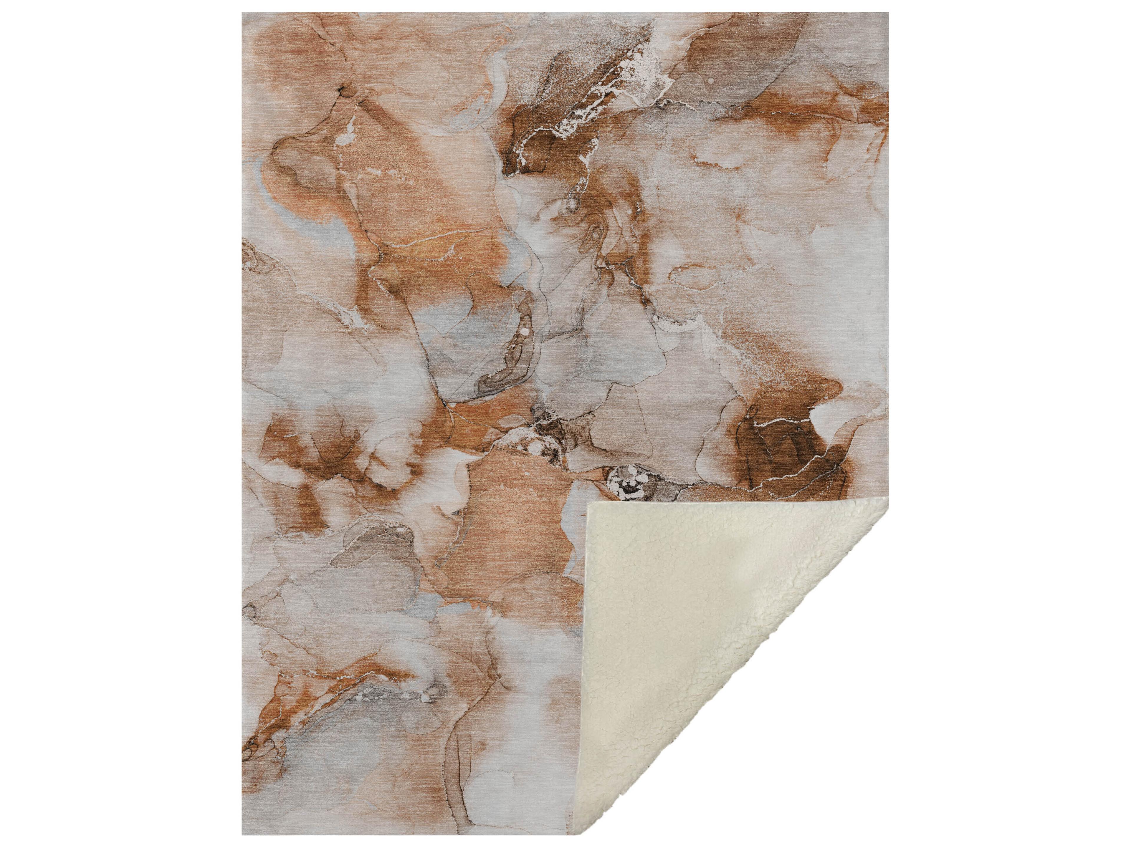 Dalyn Sherpa Orange Polyester Throw