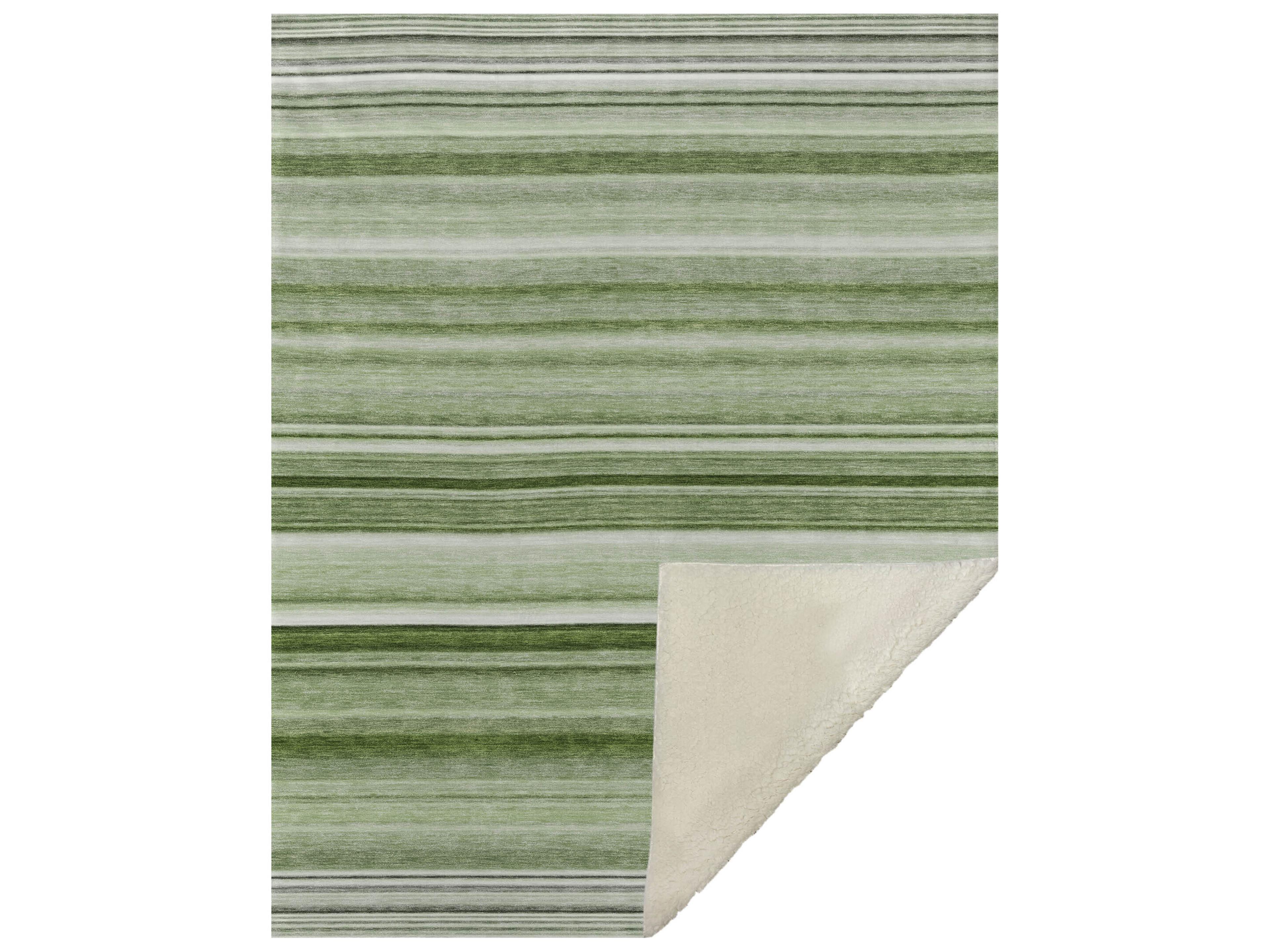 Dalyn Sherpa Green Polyester Throw