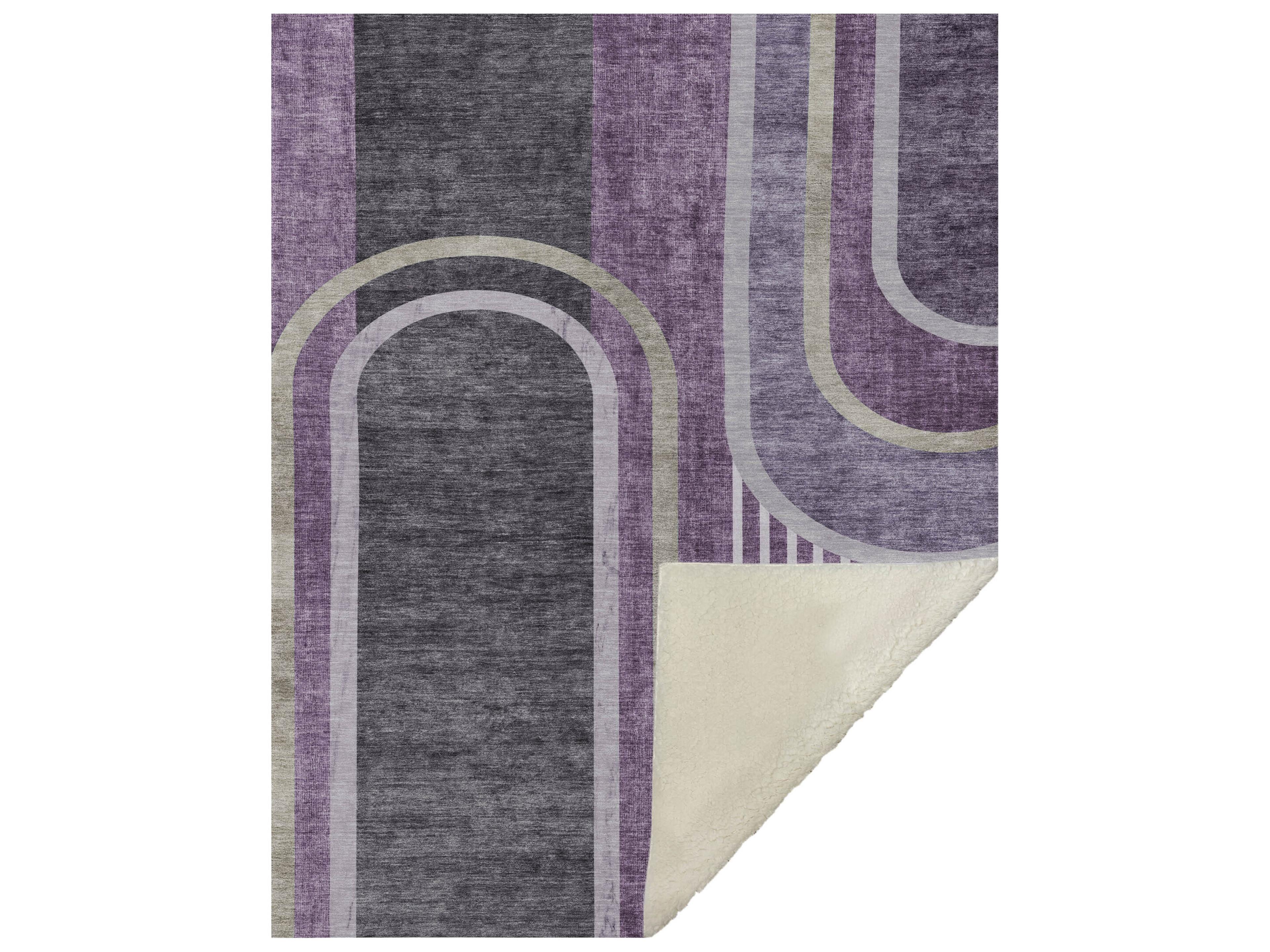 Dalyn Sherpa Purple Polyester Throw