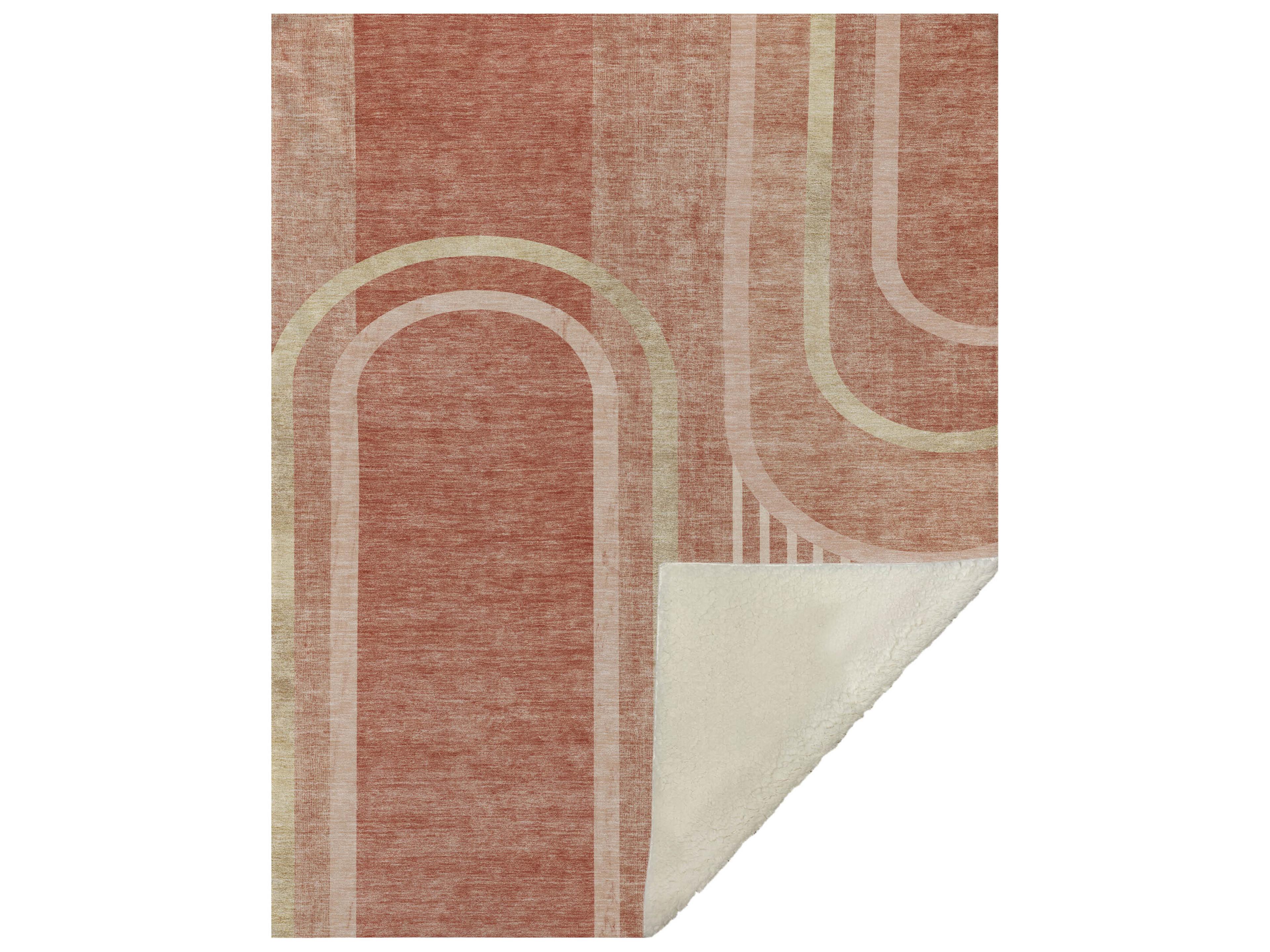 Dalyn Sherpa Orange Polyester Throw