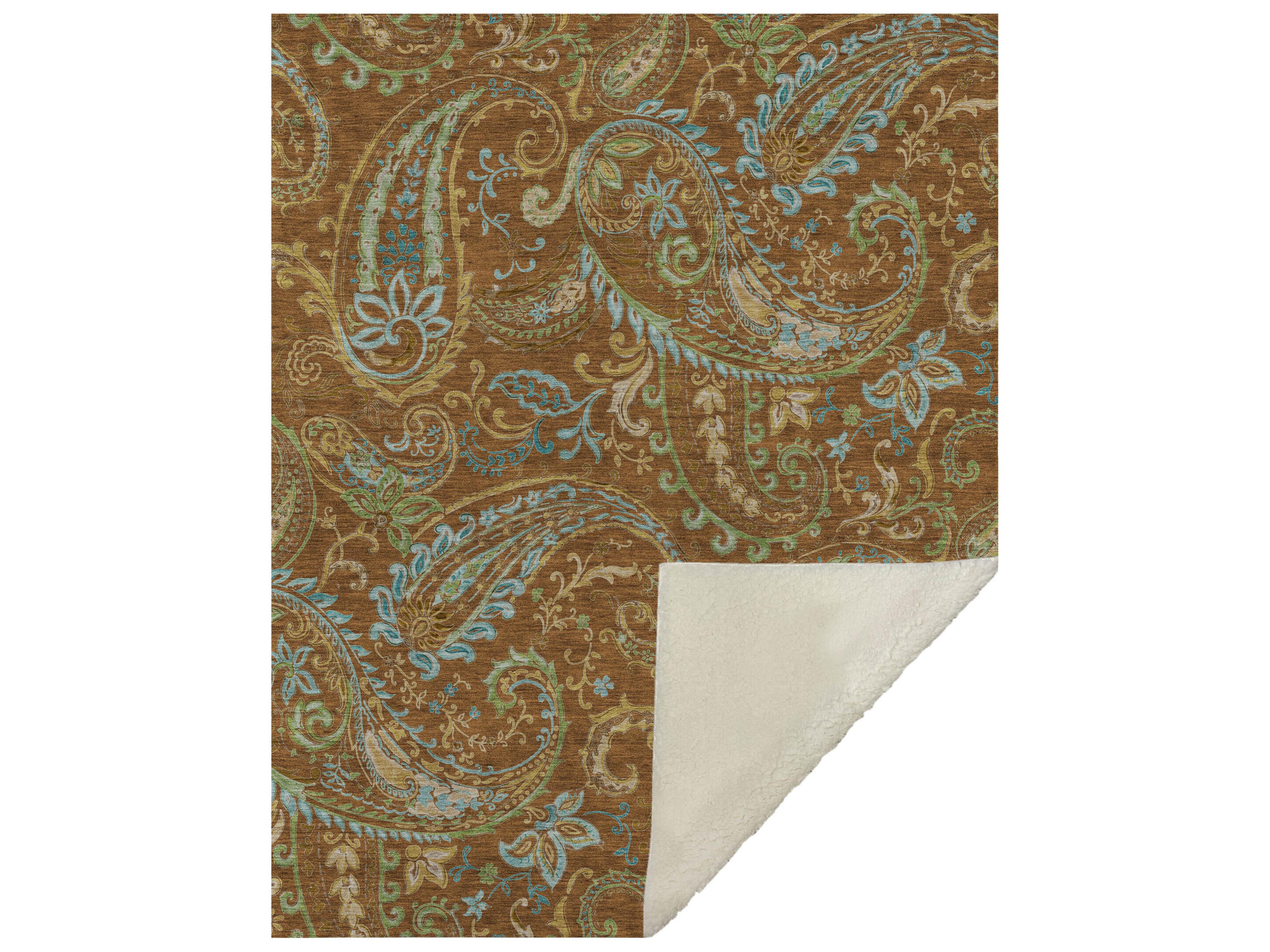 Dalyn Sherpa Orange Polyester Throw