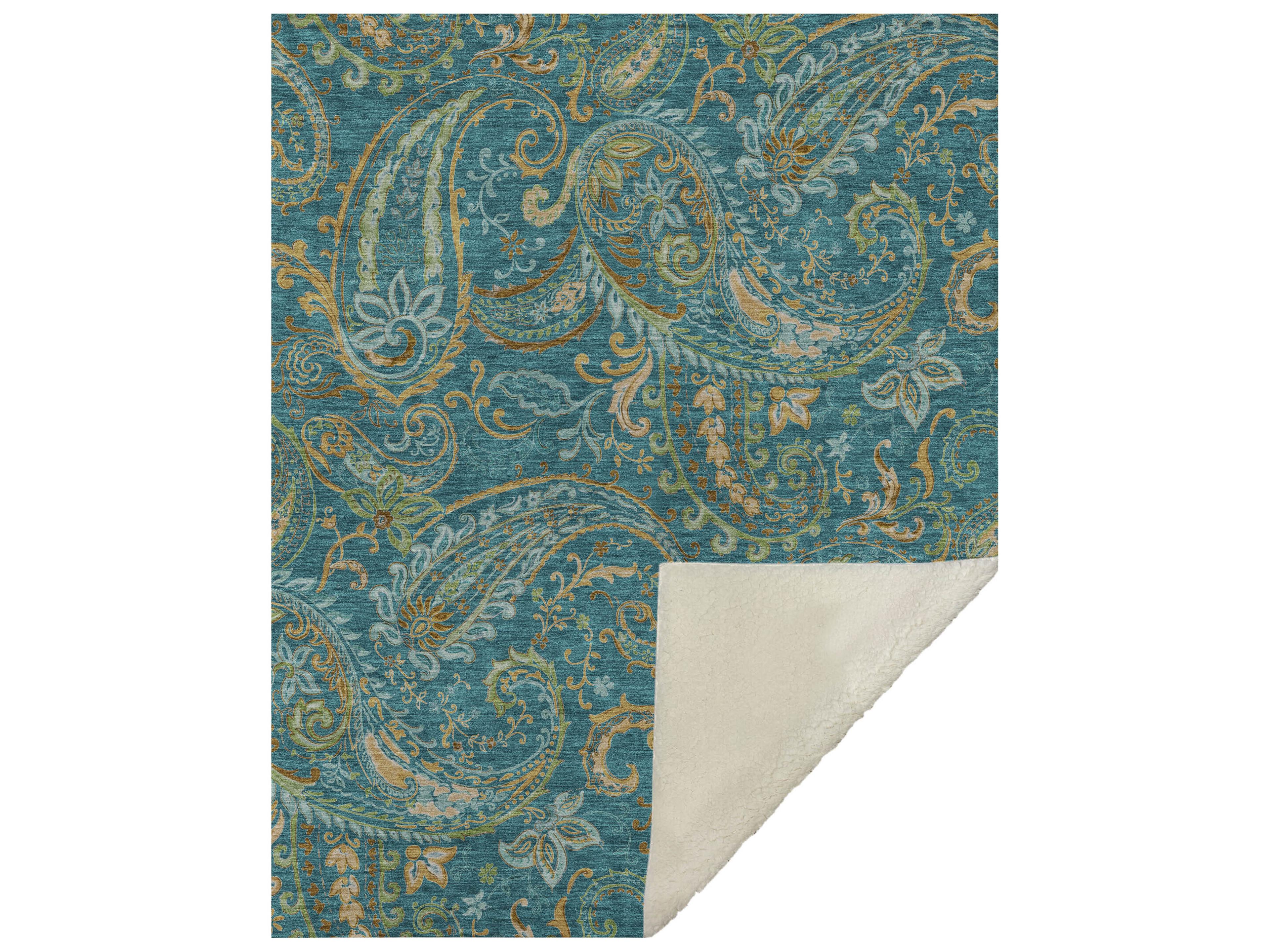 Dalyn Sherpa Teal Polyester Throw