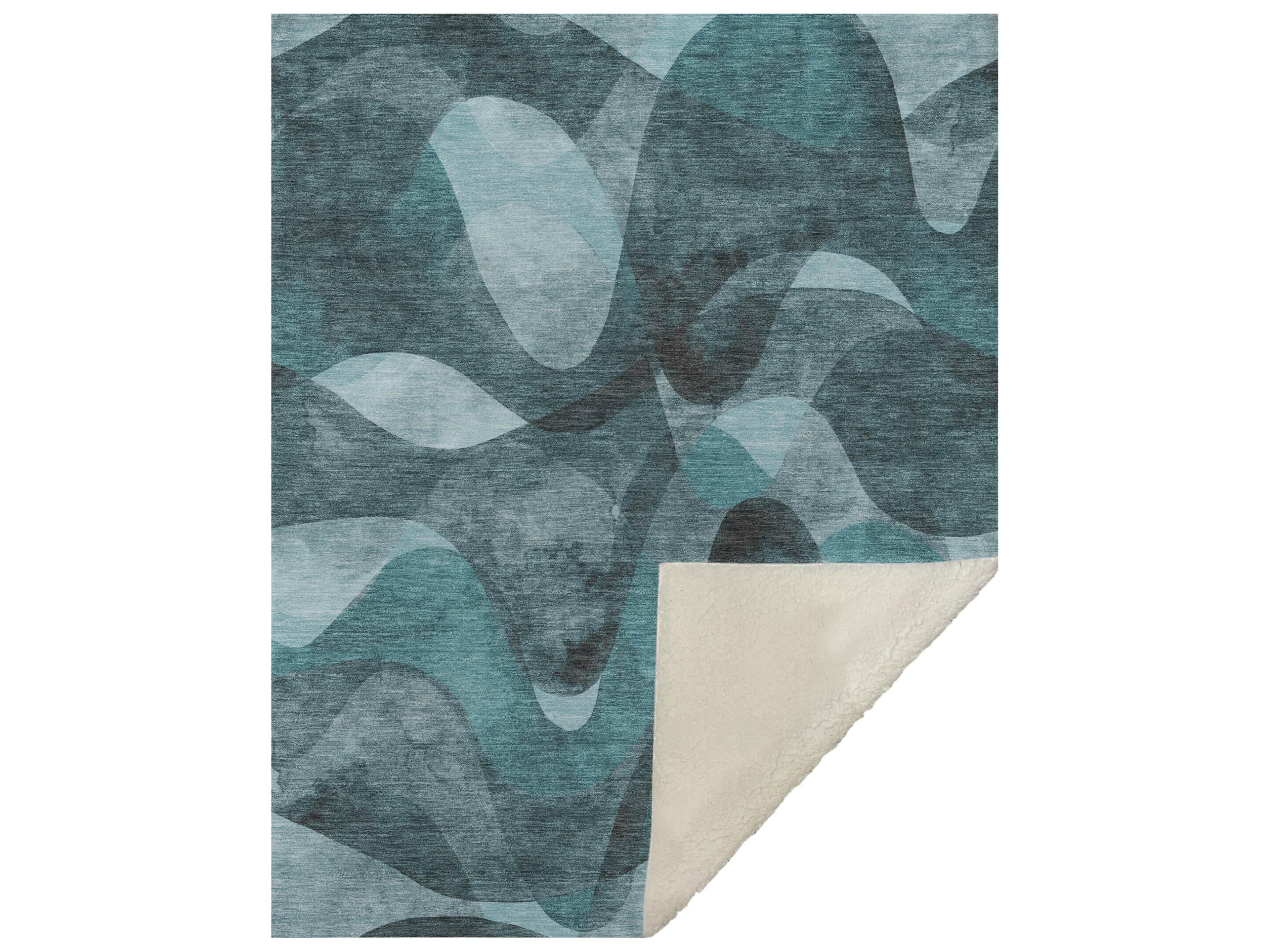 Dalyn Sherpa Teal Polyester Throw