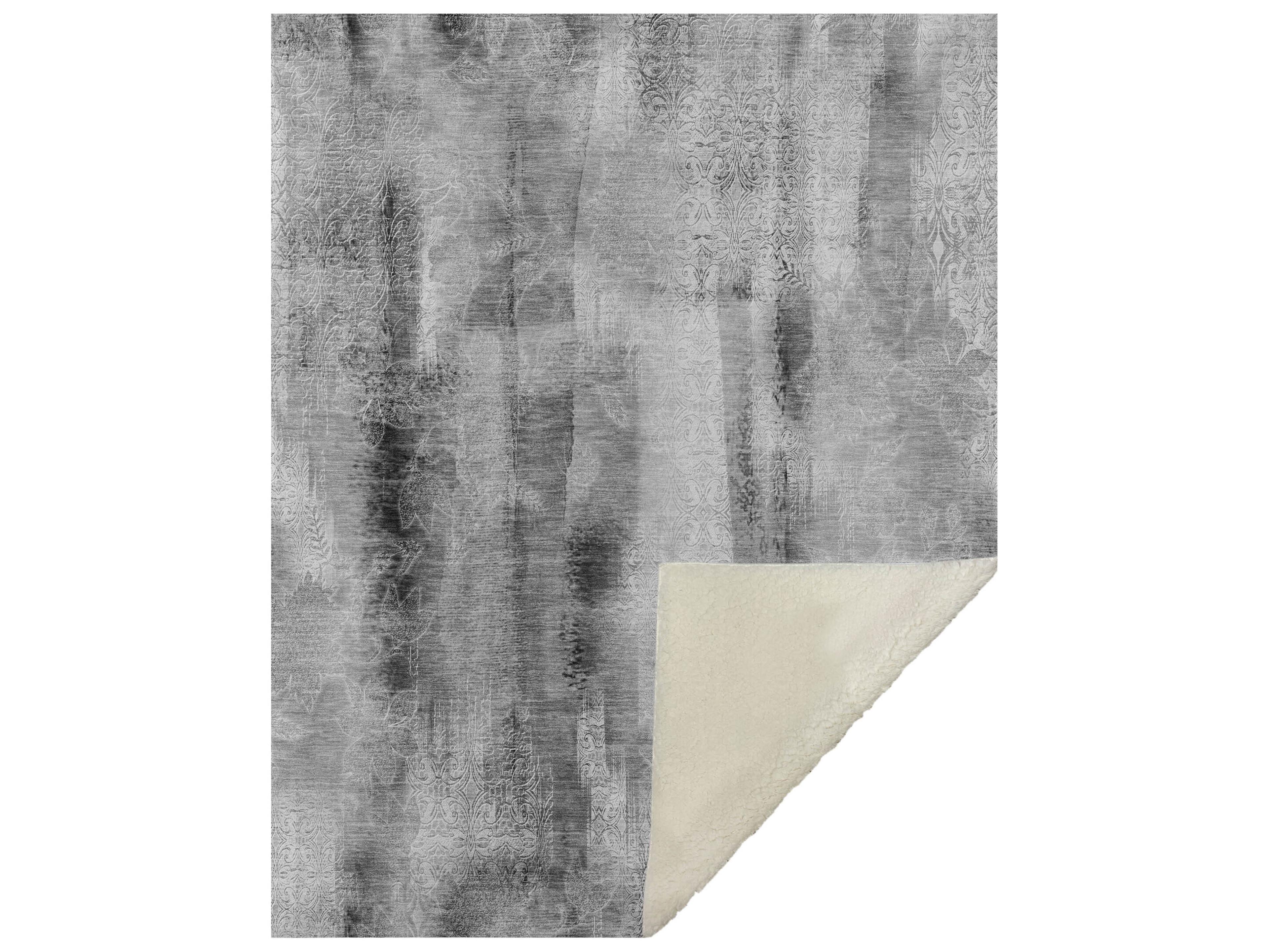 Dalyn Sherpa Gray Polyester Throw