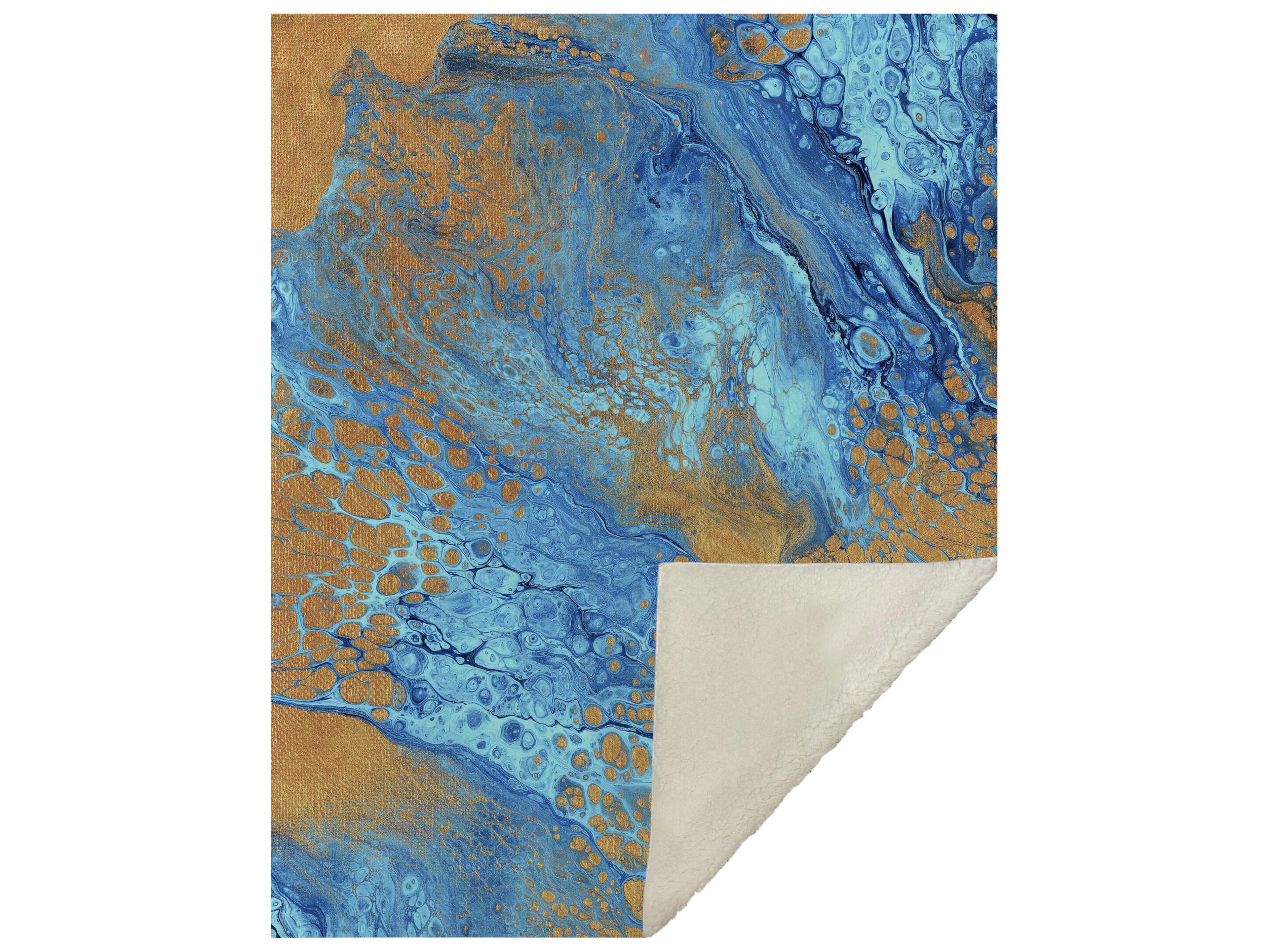 Dalyn Sherpa Blue Polyester Throw