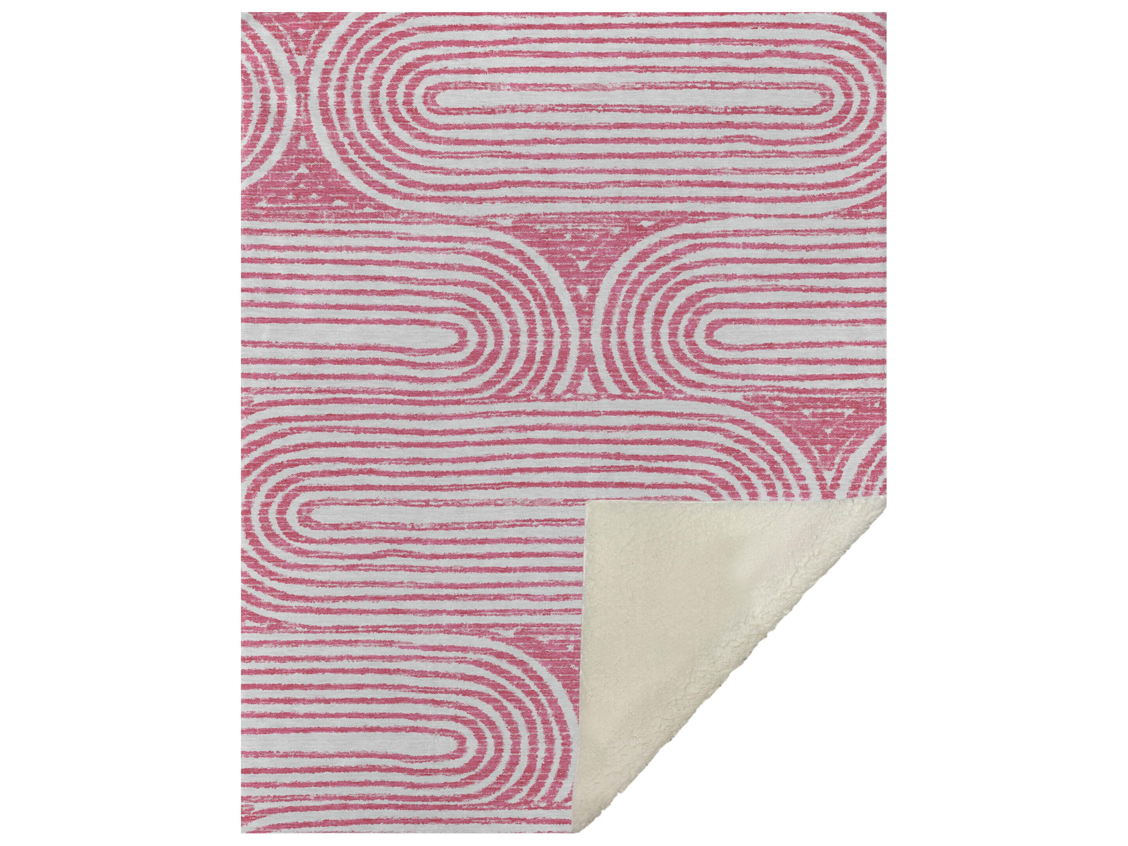 Dalyn Sherpa Pink Polyester Throw