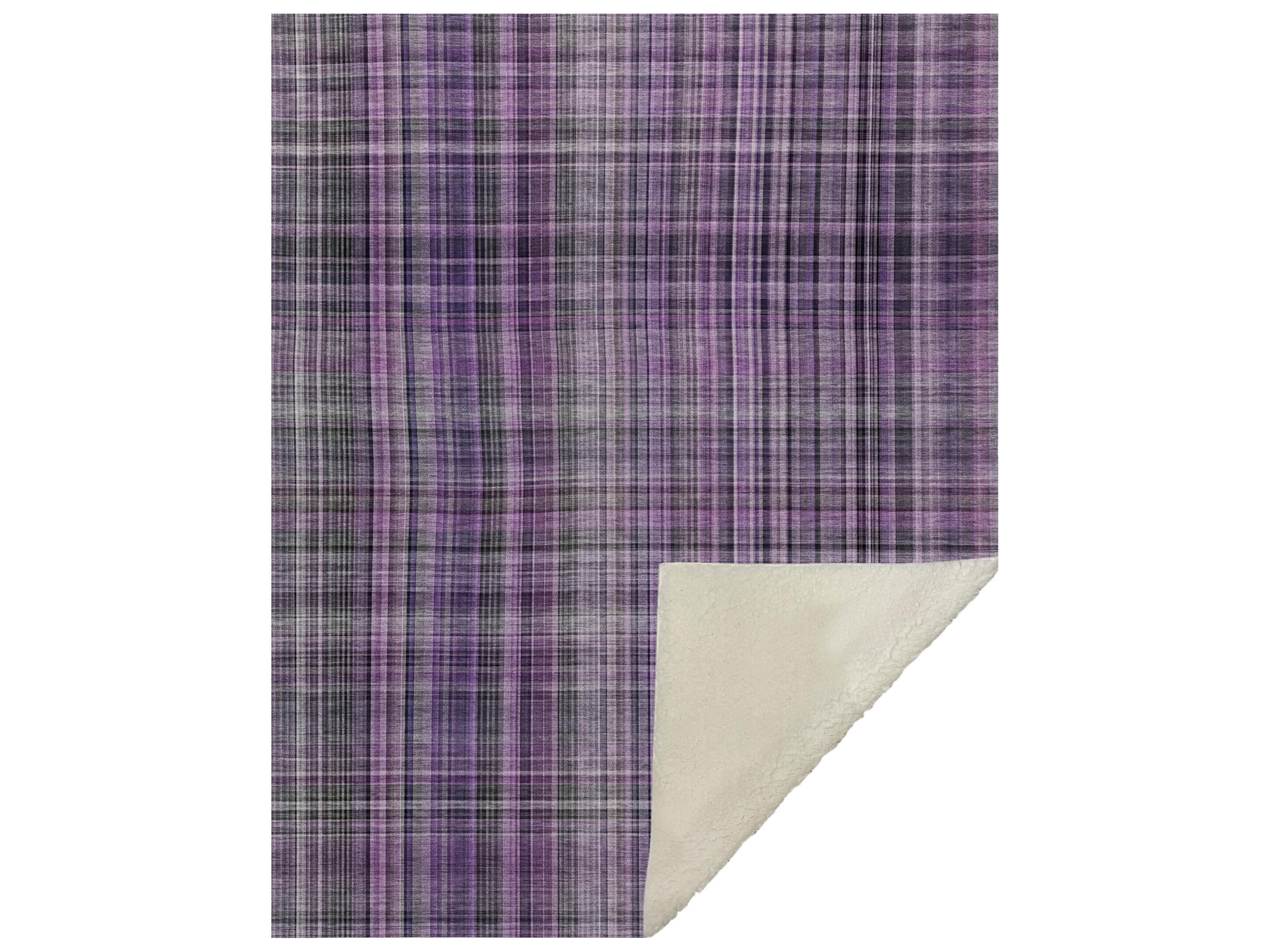 Dalyn Sherpa Purple Polyester Throw