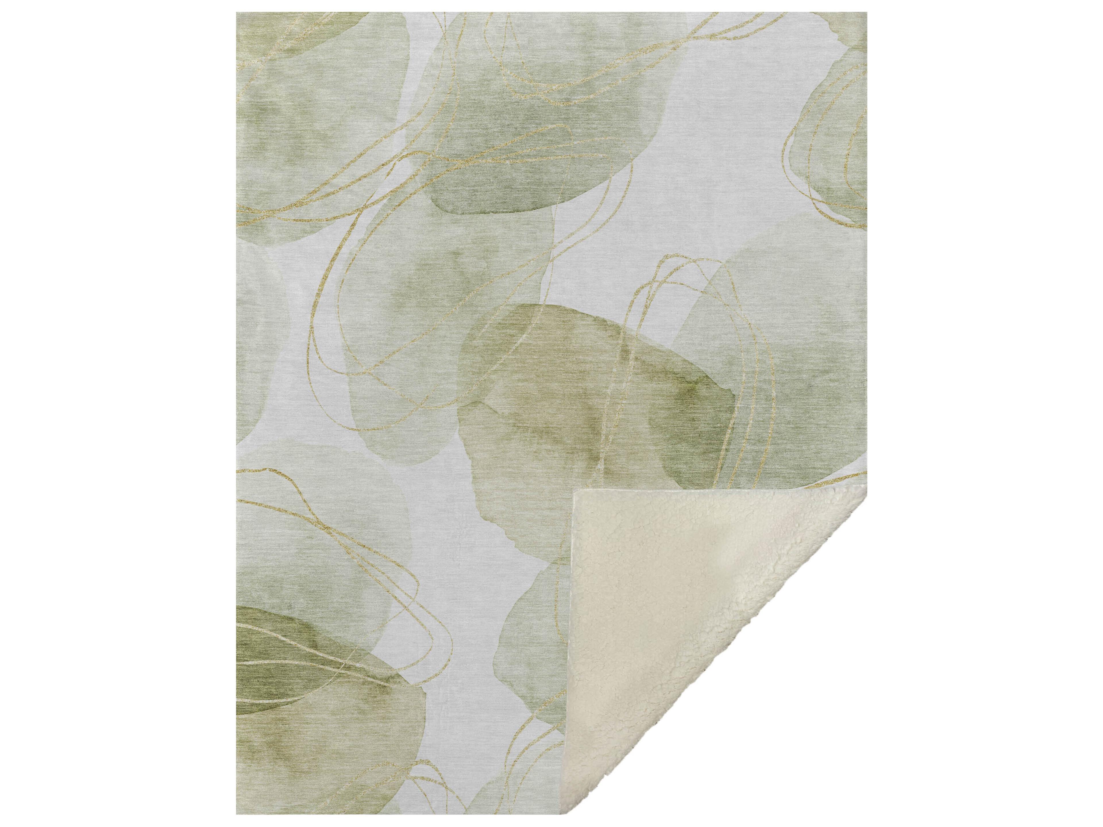 Dalyn Sherpa Green Polyester Throw