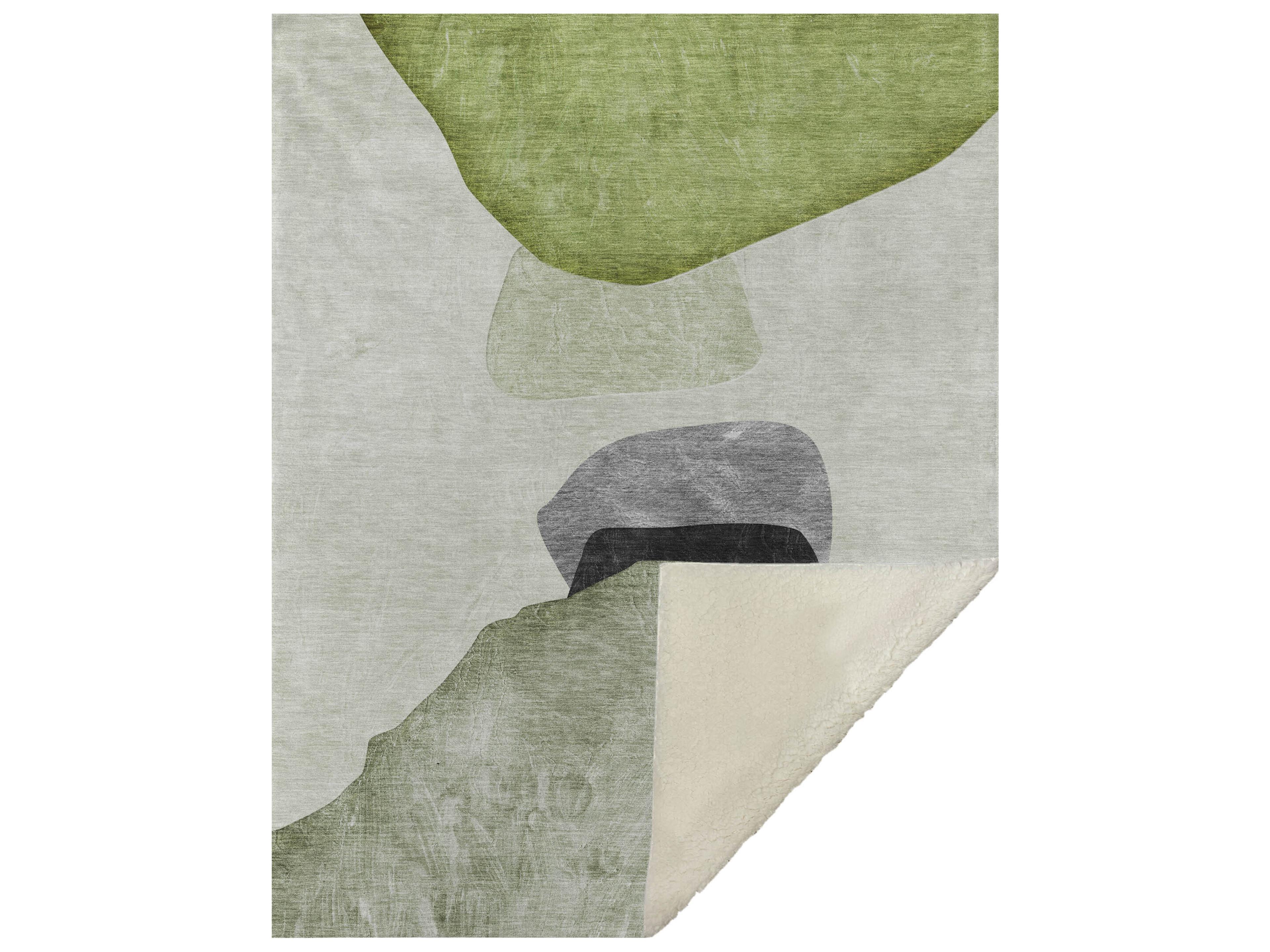 Dalyn Sherpa Green Polyester Throw