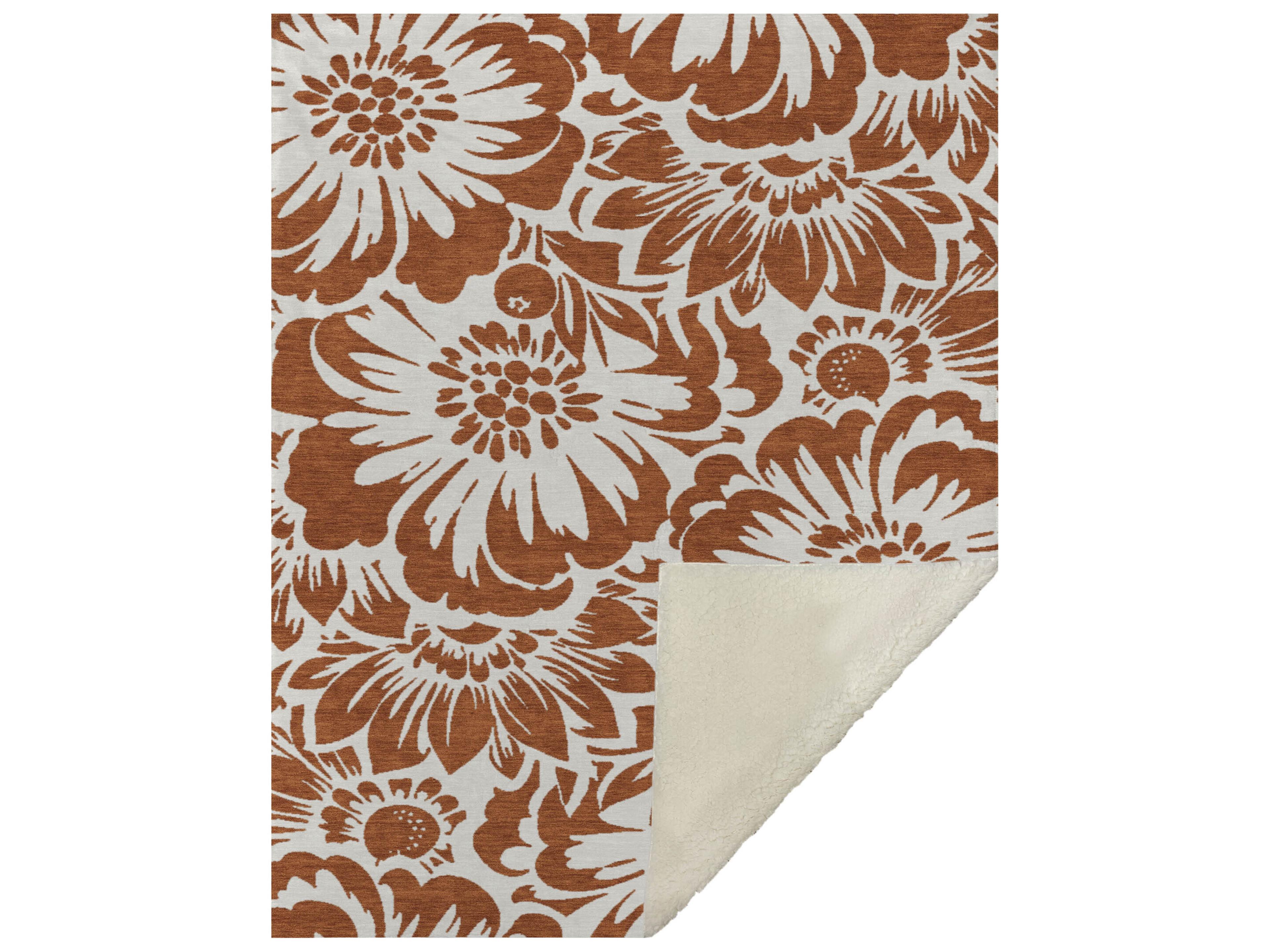 Dalyn Sherpa Orange Polyester Throw