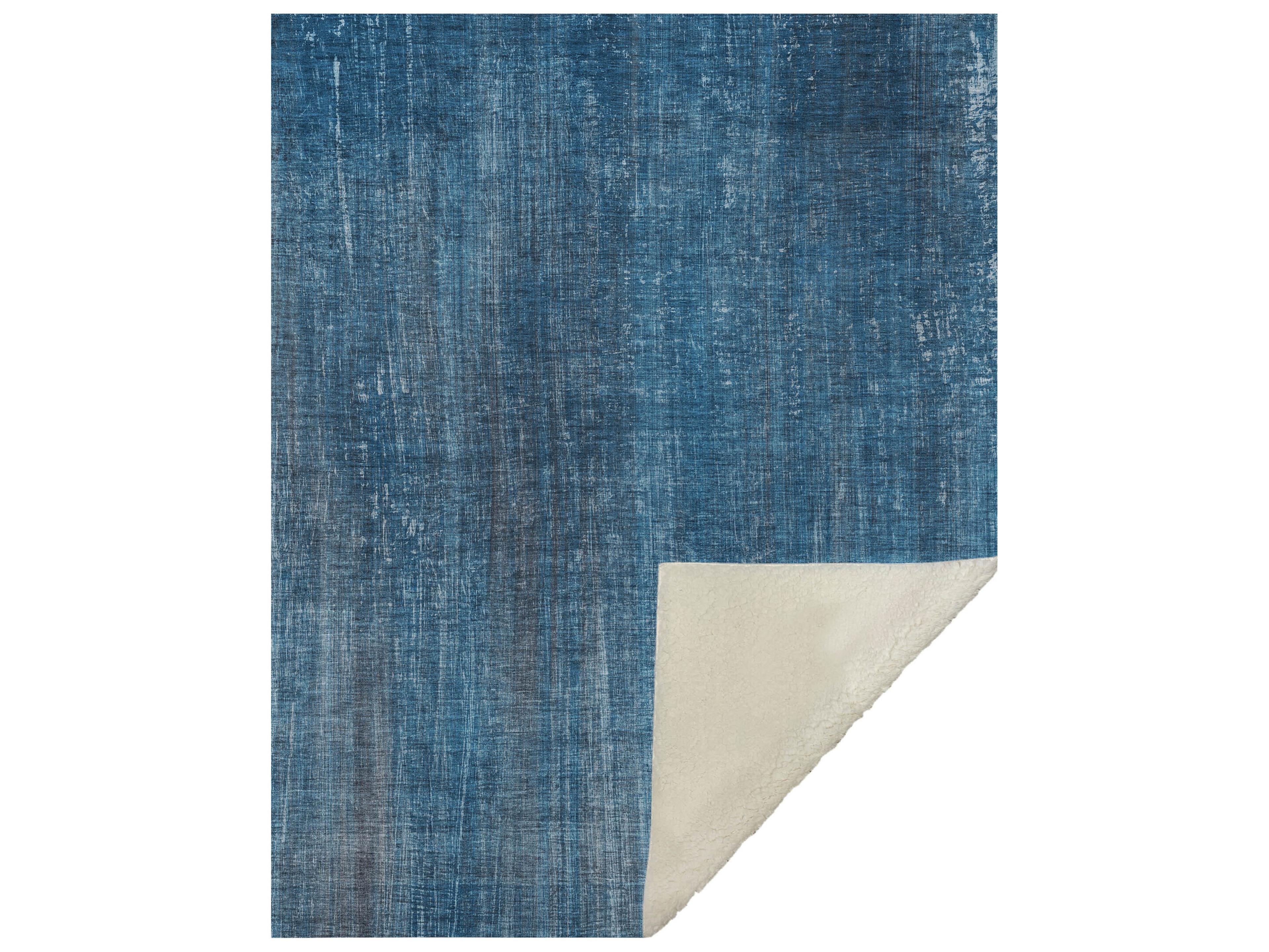 Dalyn Sherpa Blue Polyester Throw