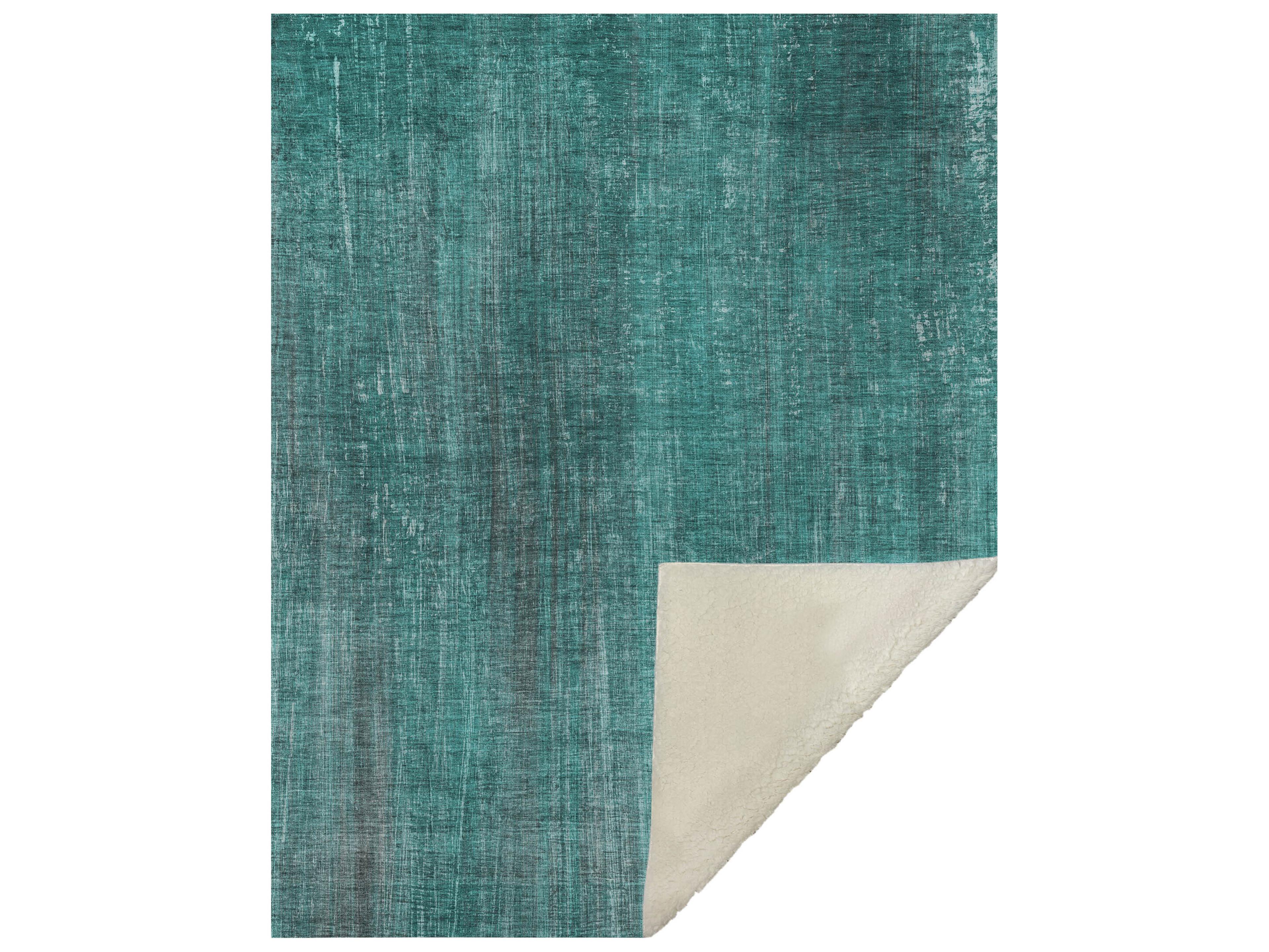Dalyn Sherpa Teal Polyester Throw