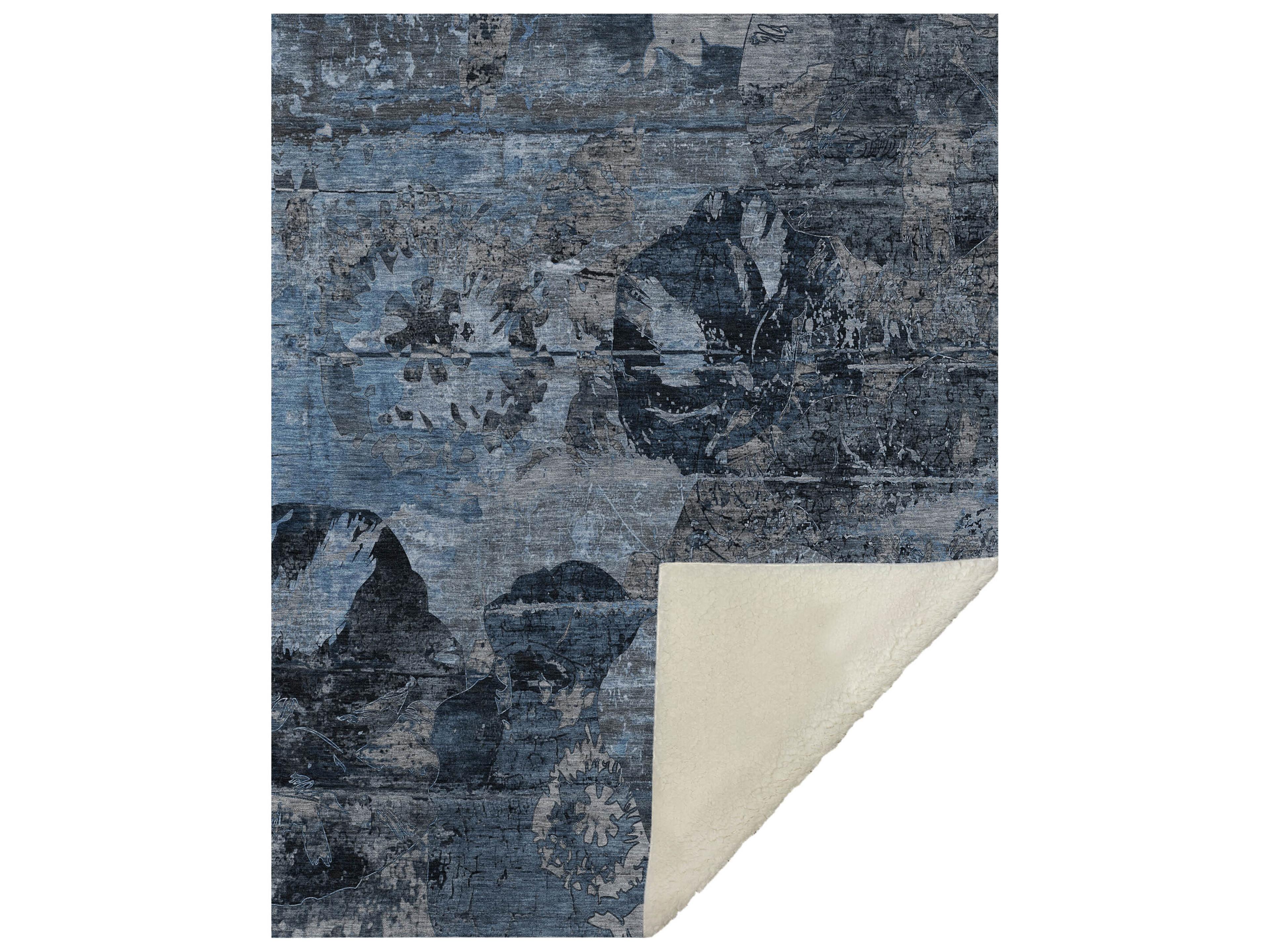 Dalyn Sherpa Blue Polyester Throw