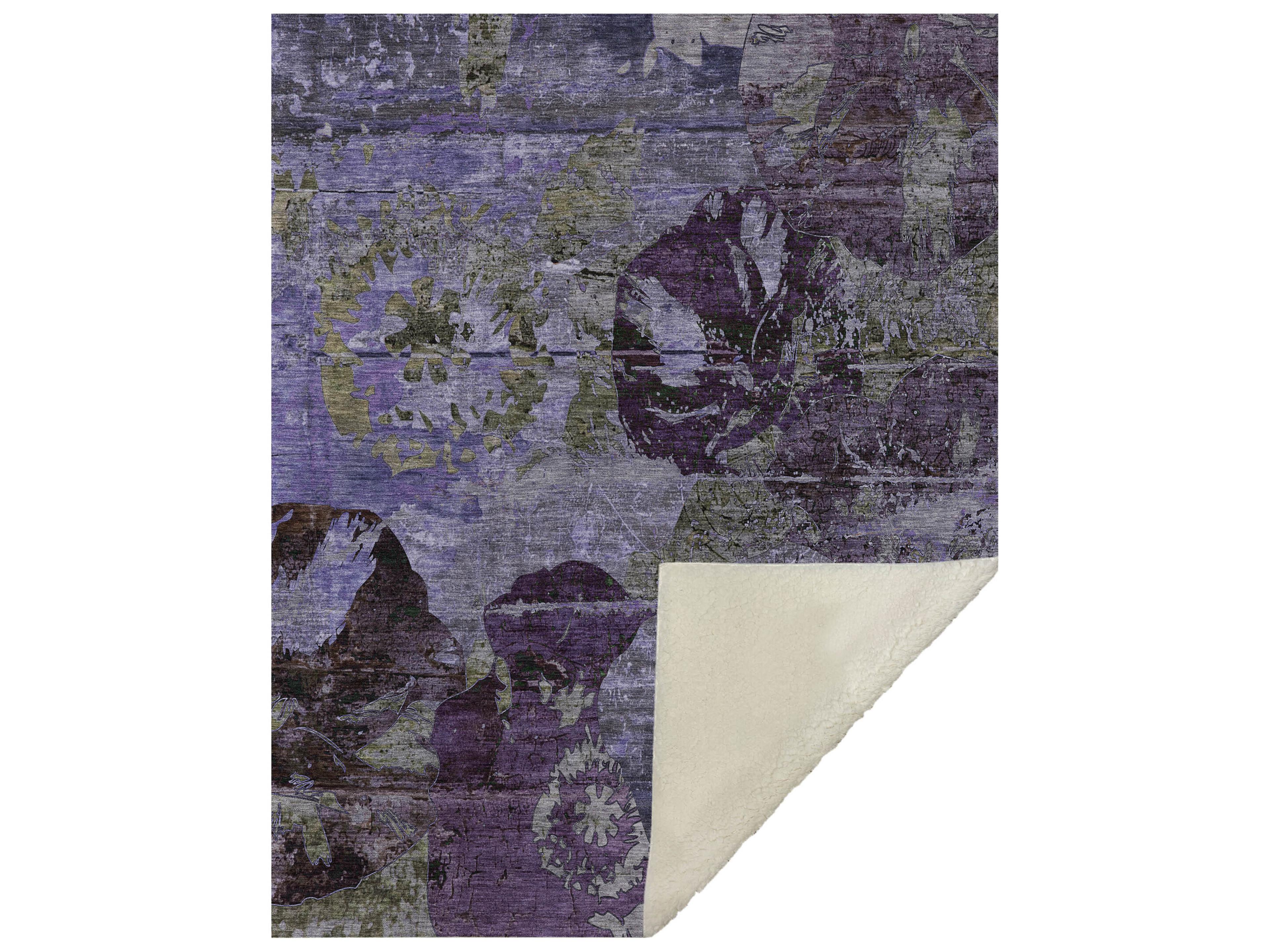 Dalyn Sherpa Purple Polyester Throw