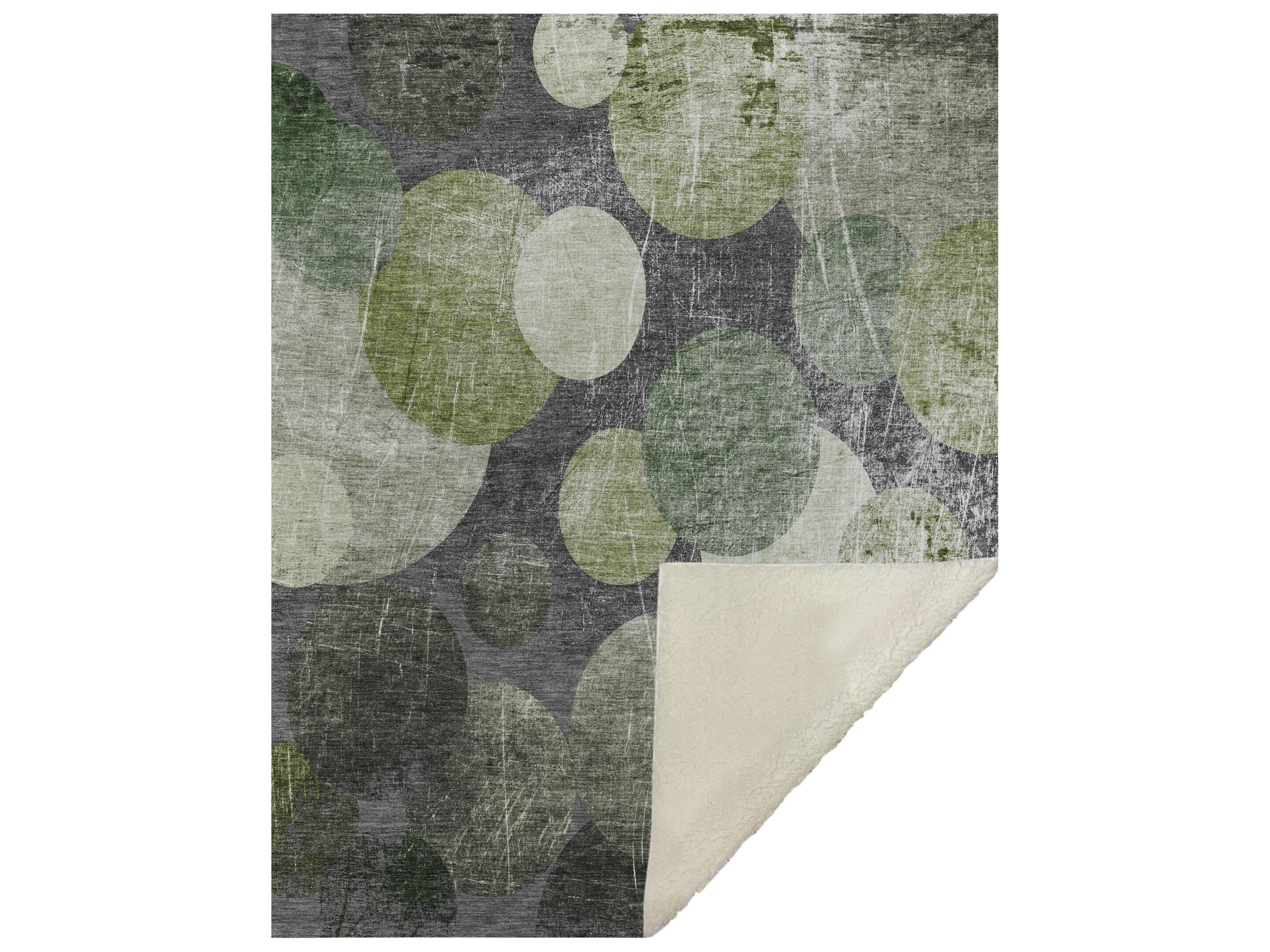 Dalyn Sherpa Green Polyester Throw