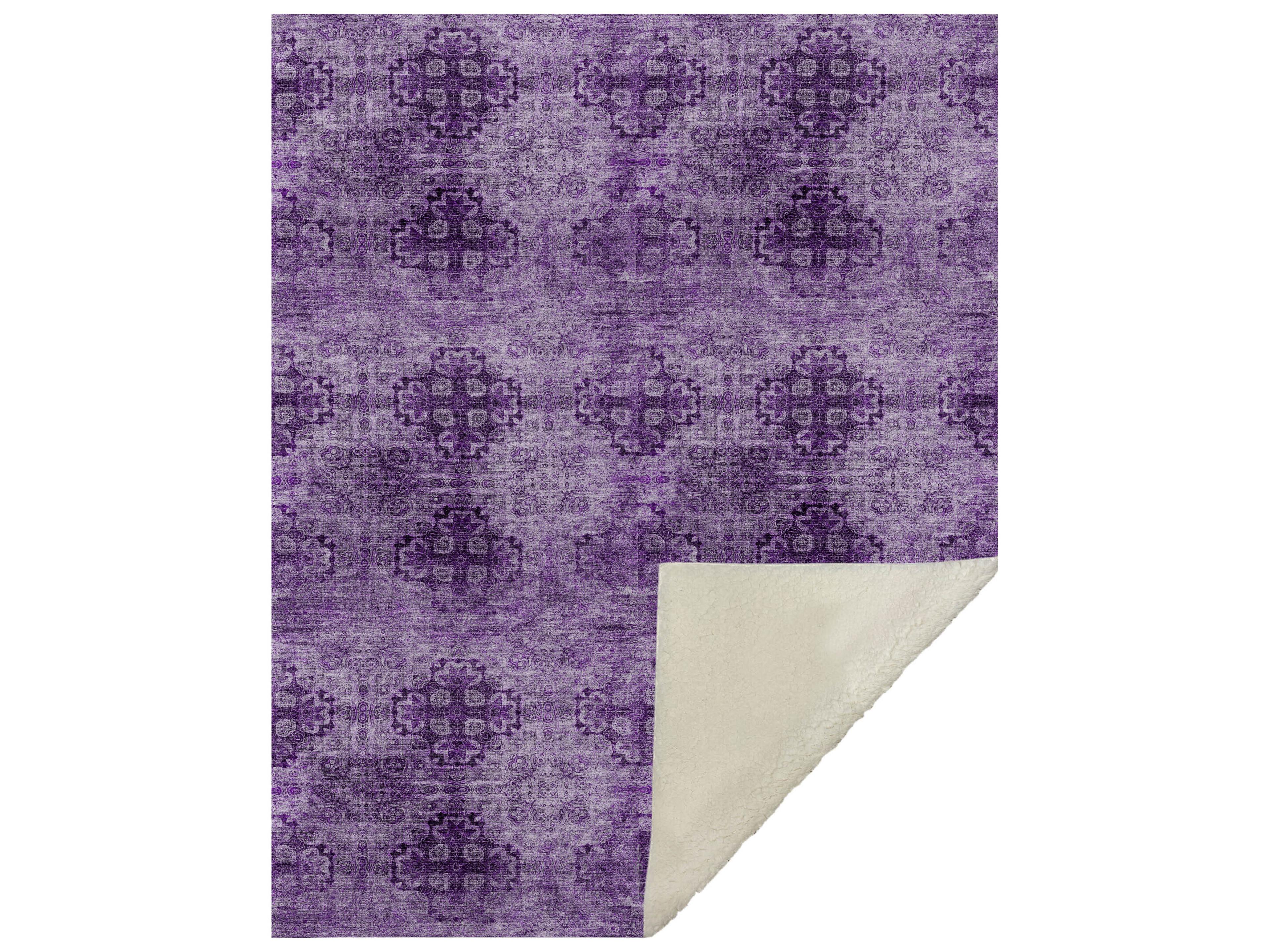 Dalyn Sherpa Purple Polyester Throw