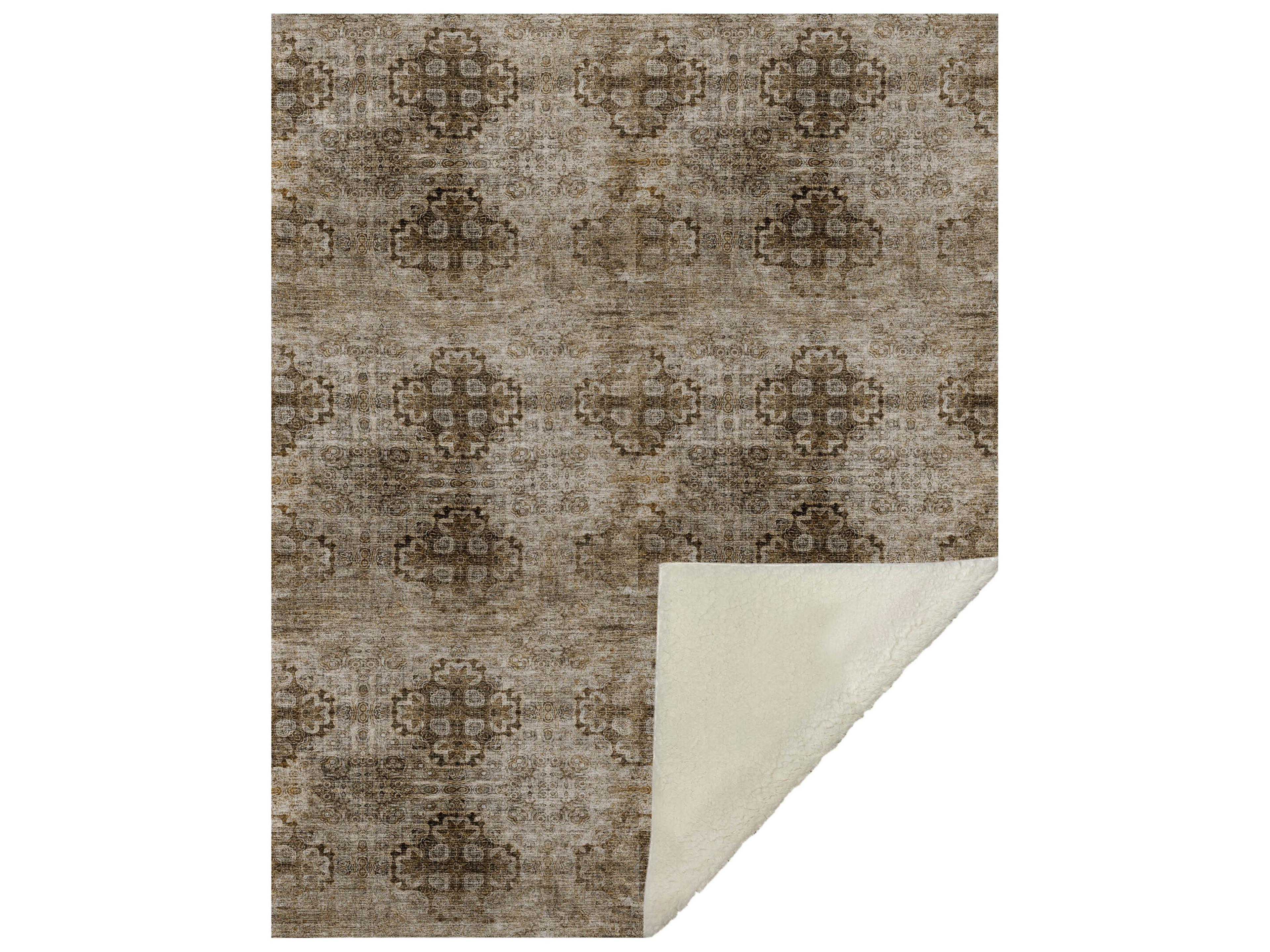 Dalyn Sherpa Brown Polyester Throw