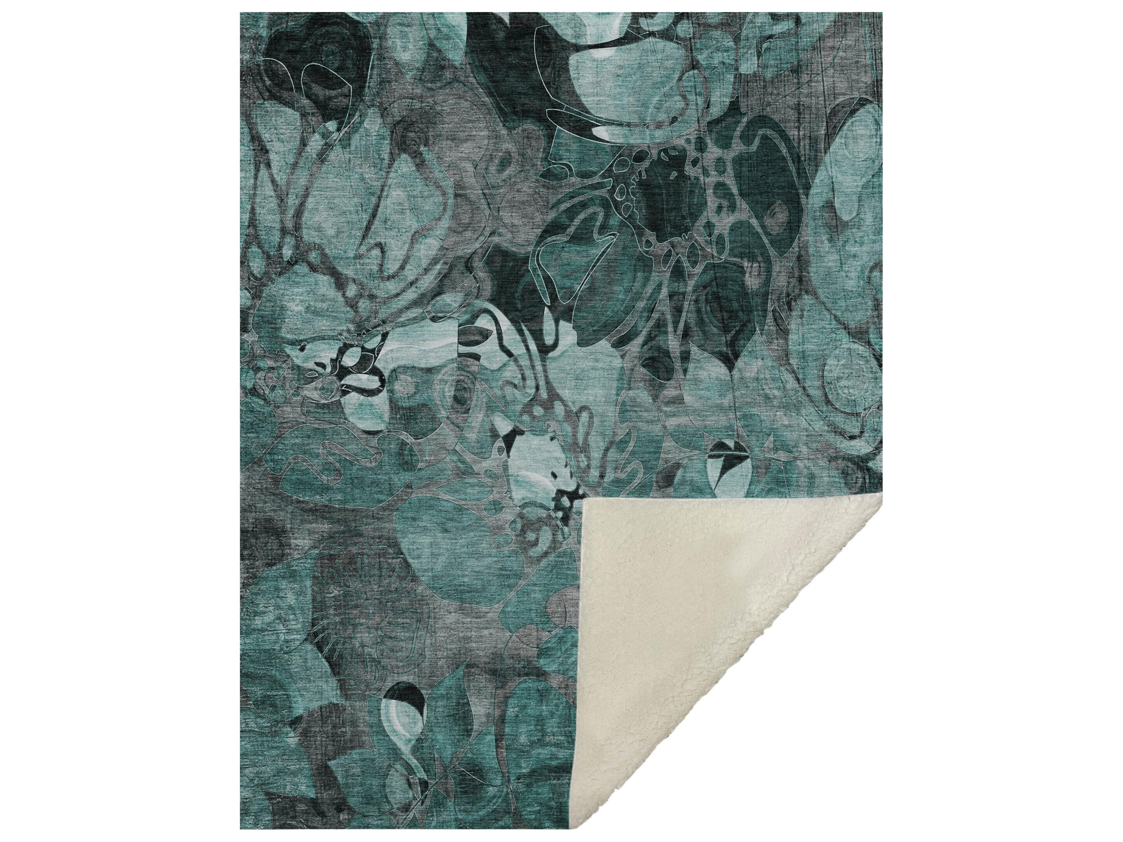 Dalyn Sherpa Teal Polyester Throw