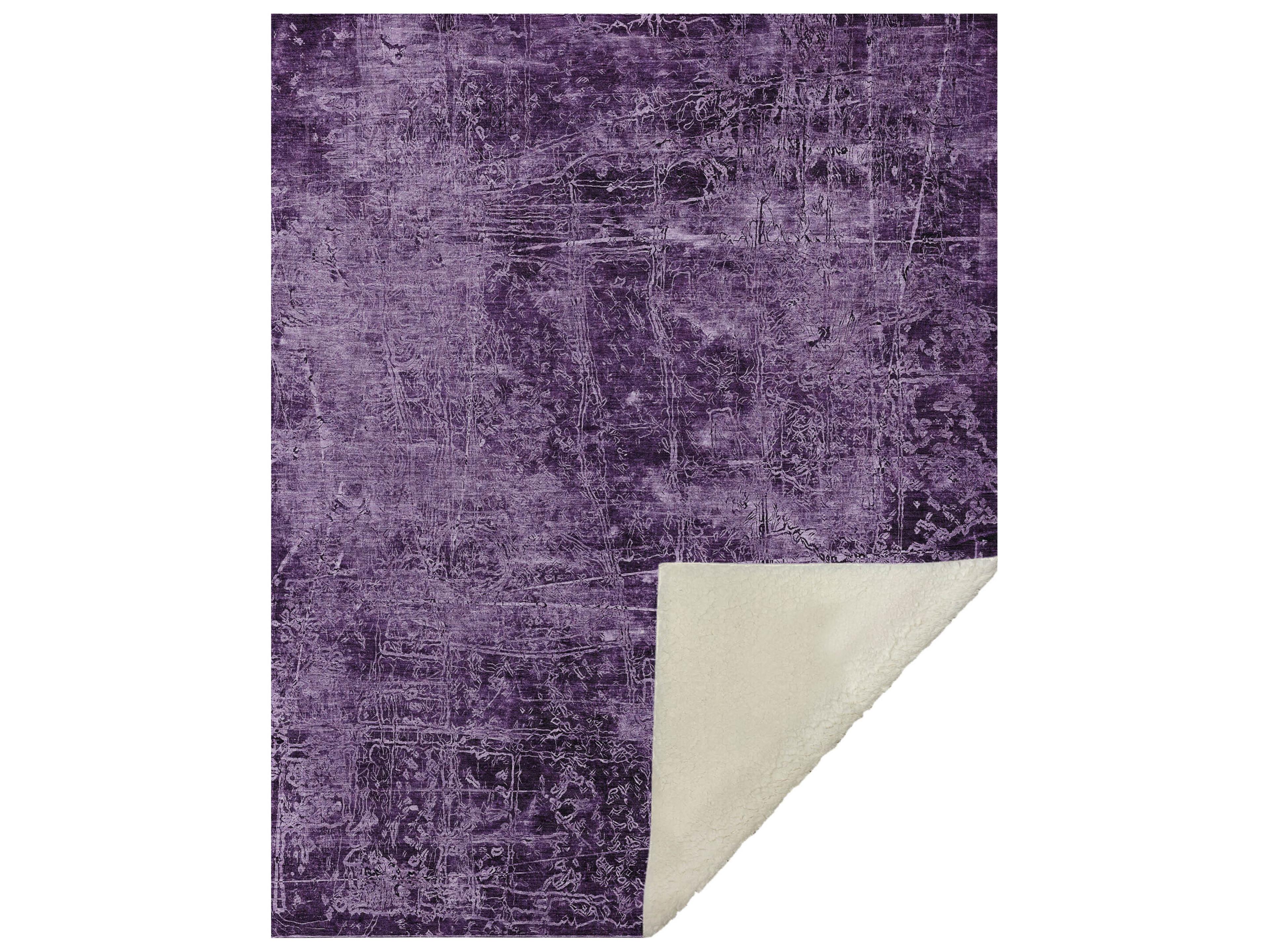 Dalyn Sherpa Purple Polyester Throw