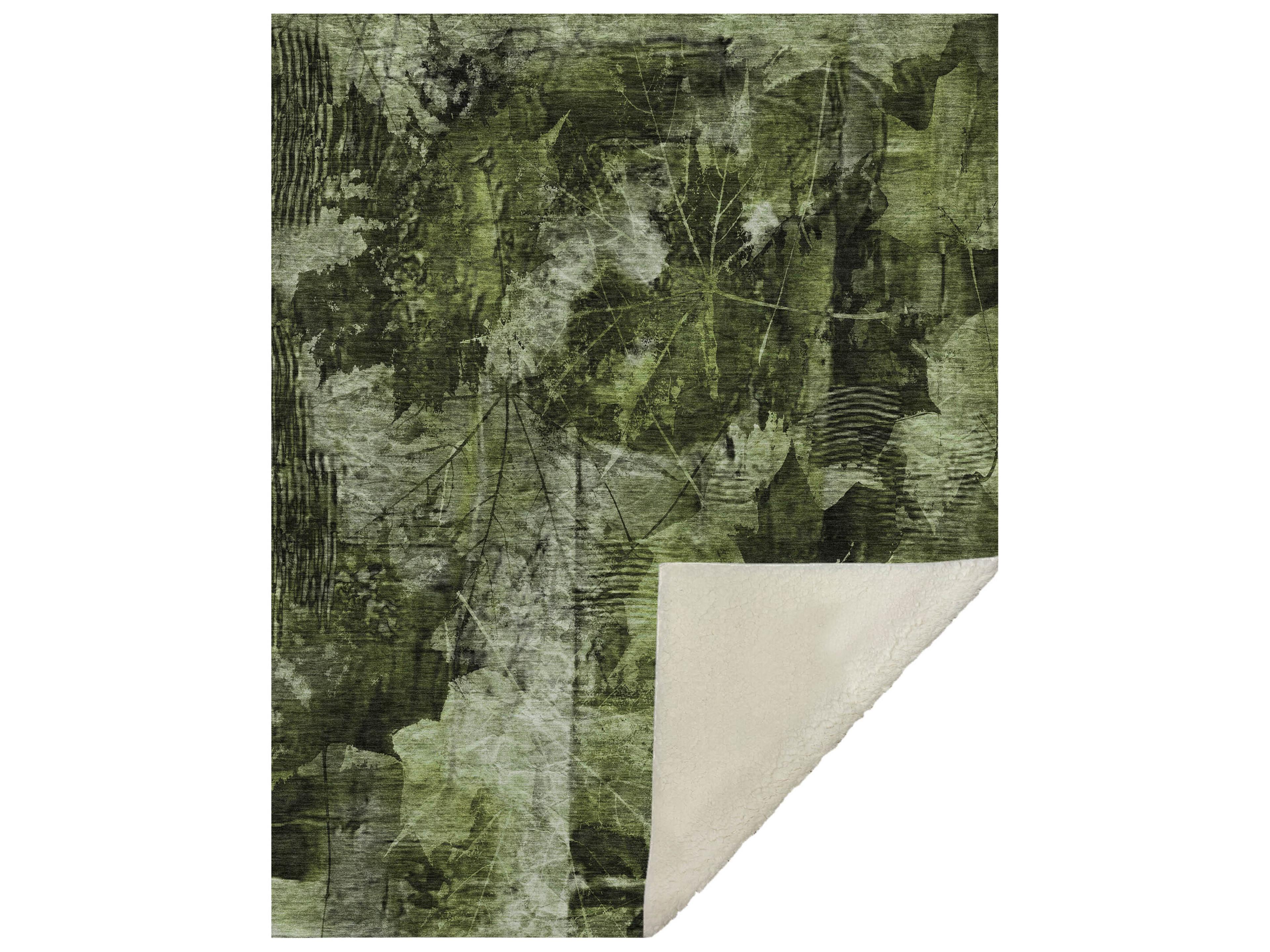 Dalyn Sherpa Green Polyester Throw