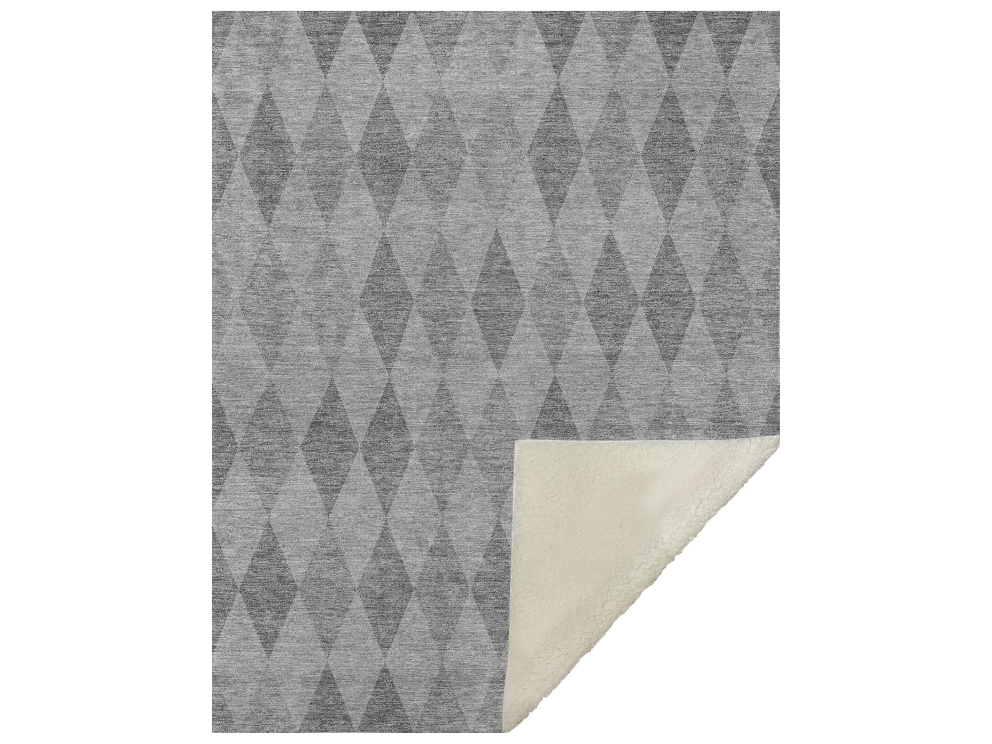 Dalyn Sherpa Gray Polyester Throw