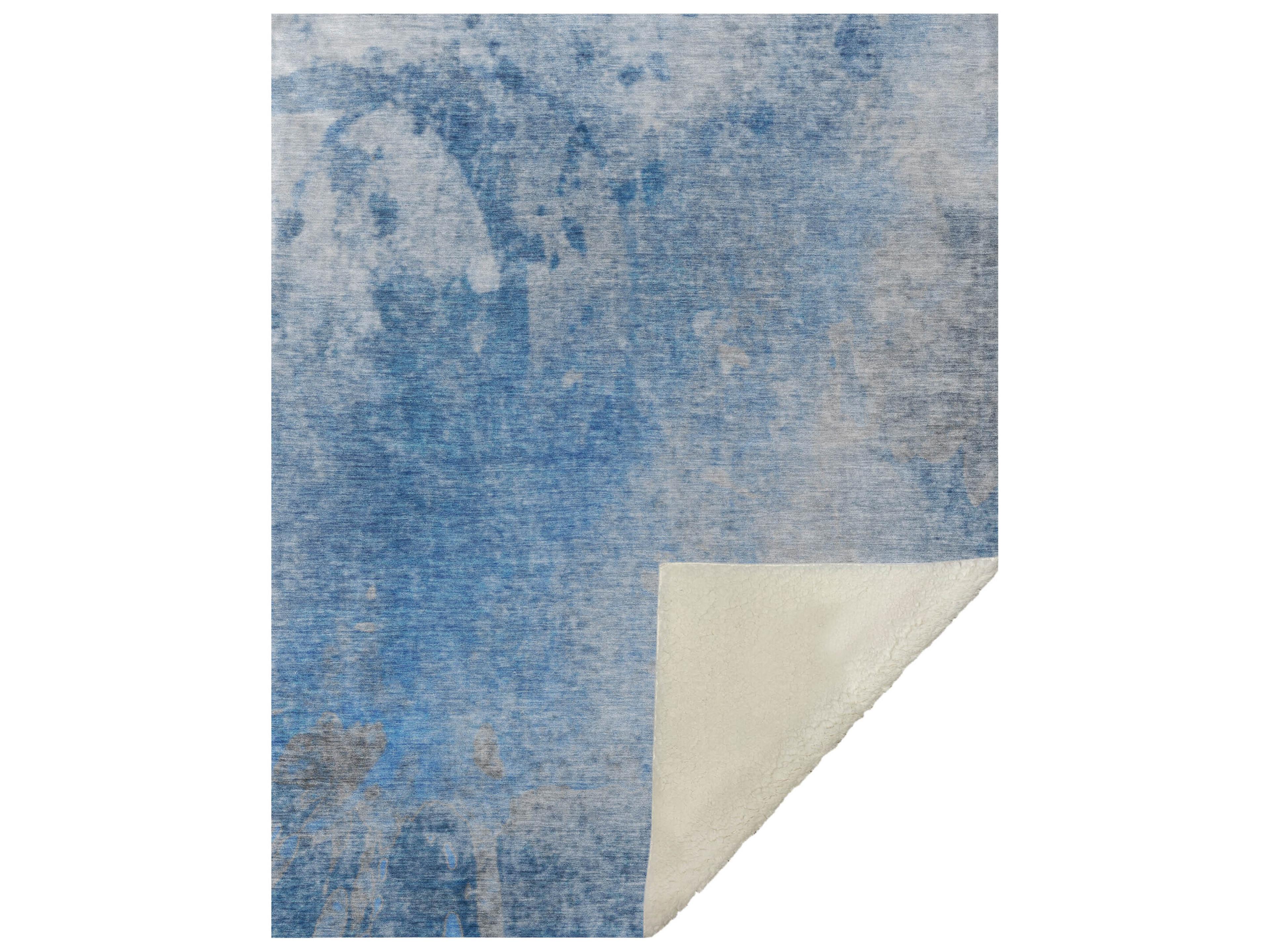 Dalyn Sherpa Blue Polyester Throw