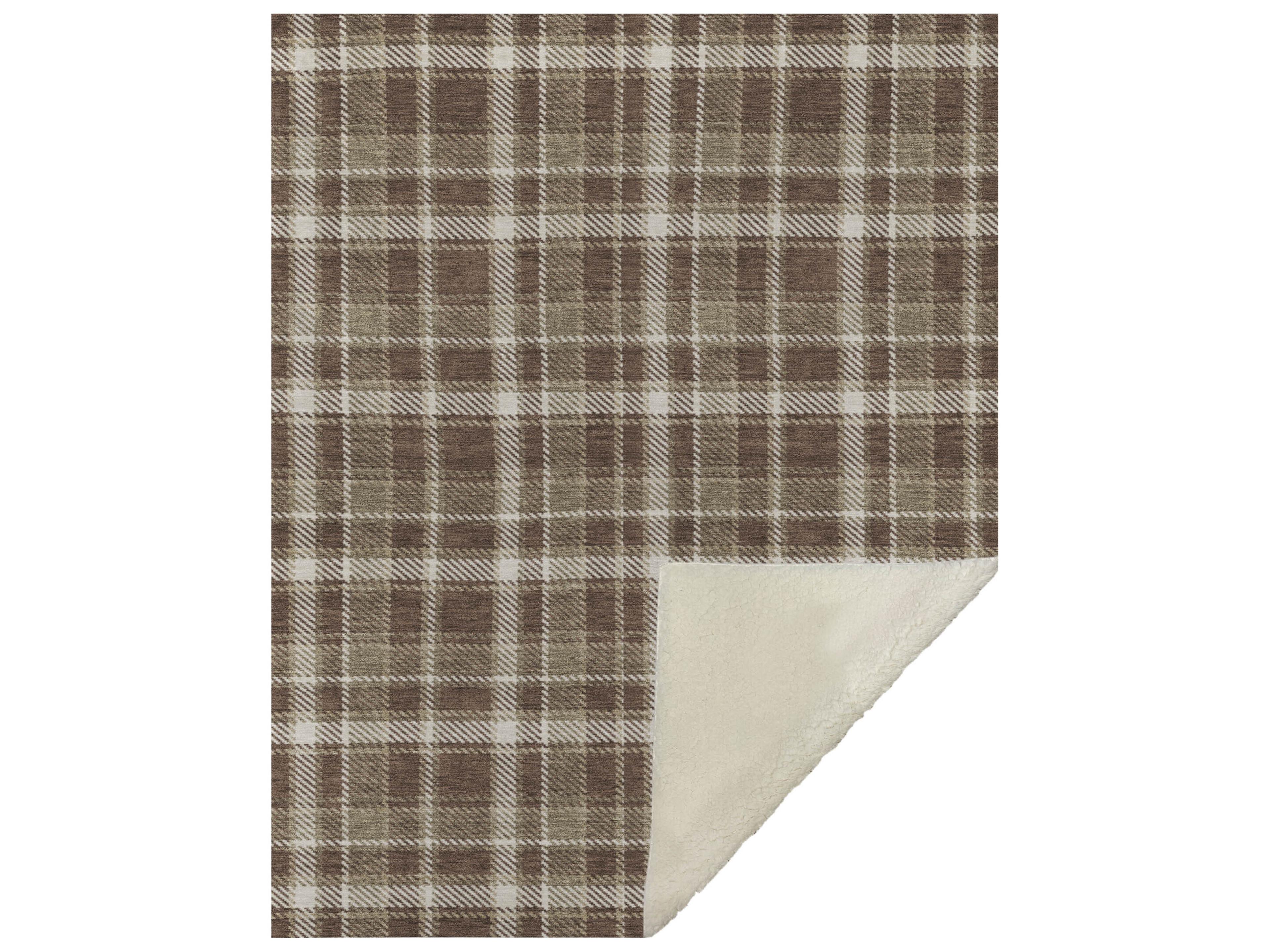 Dalyn Sherpa Brown Polyester Throw