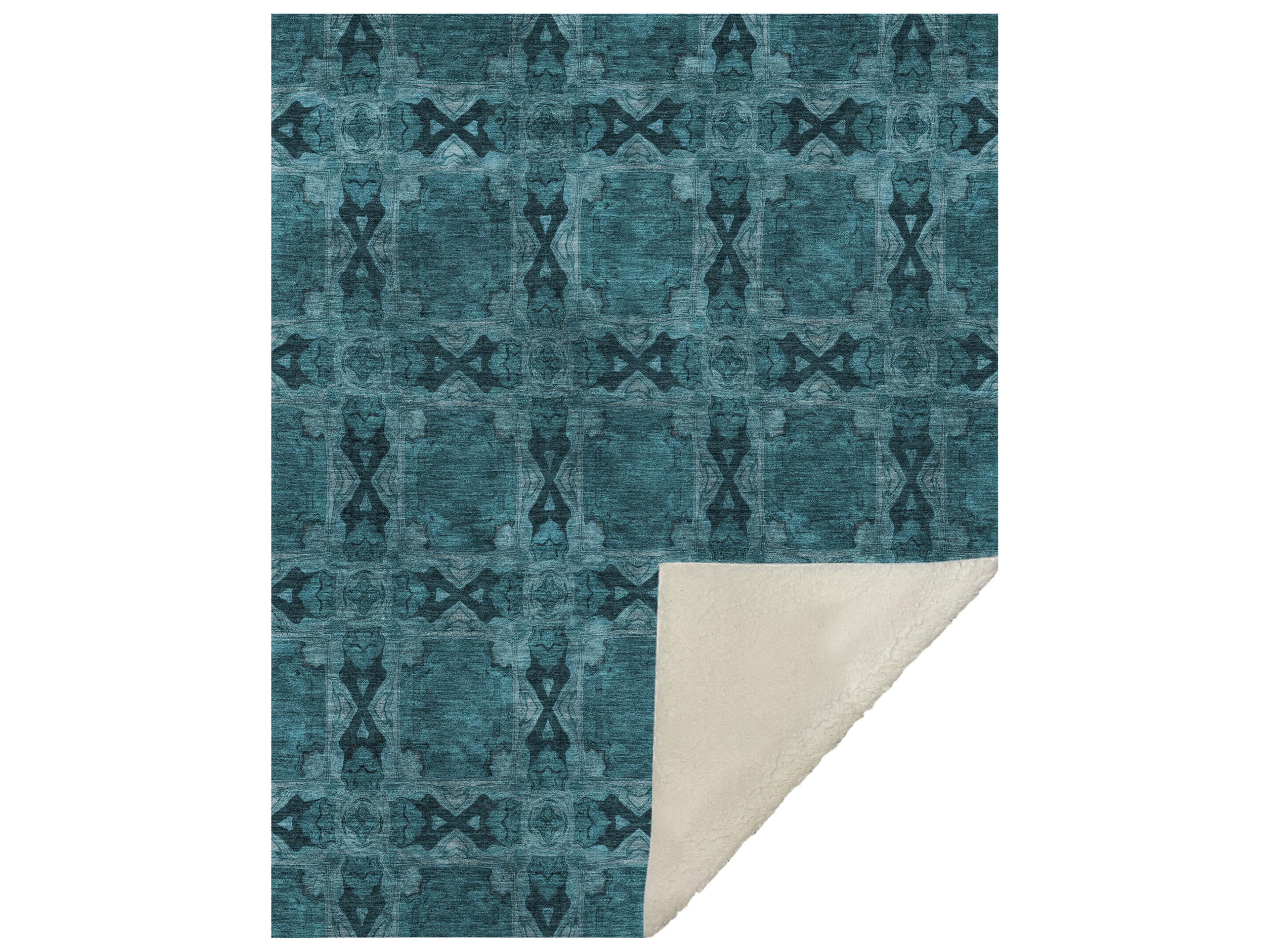 Dalyn Sherpa Teal Polyester Throw