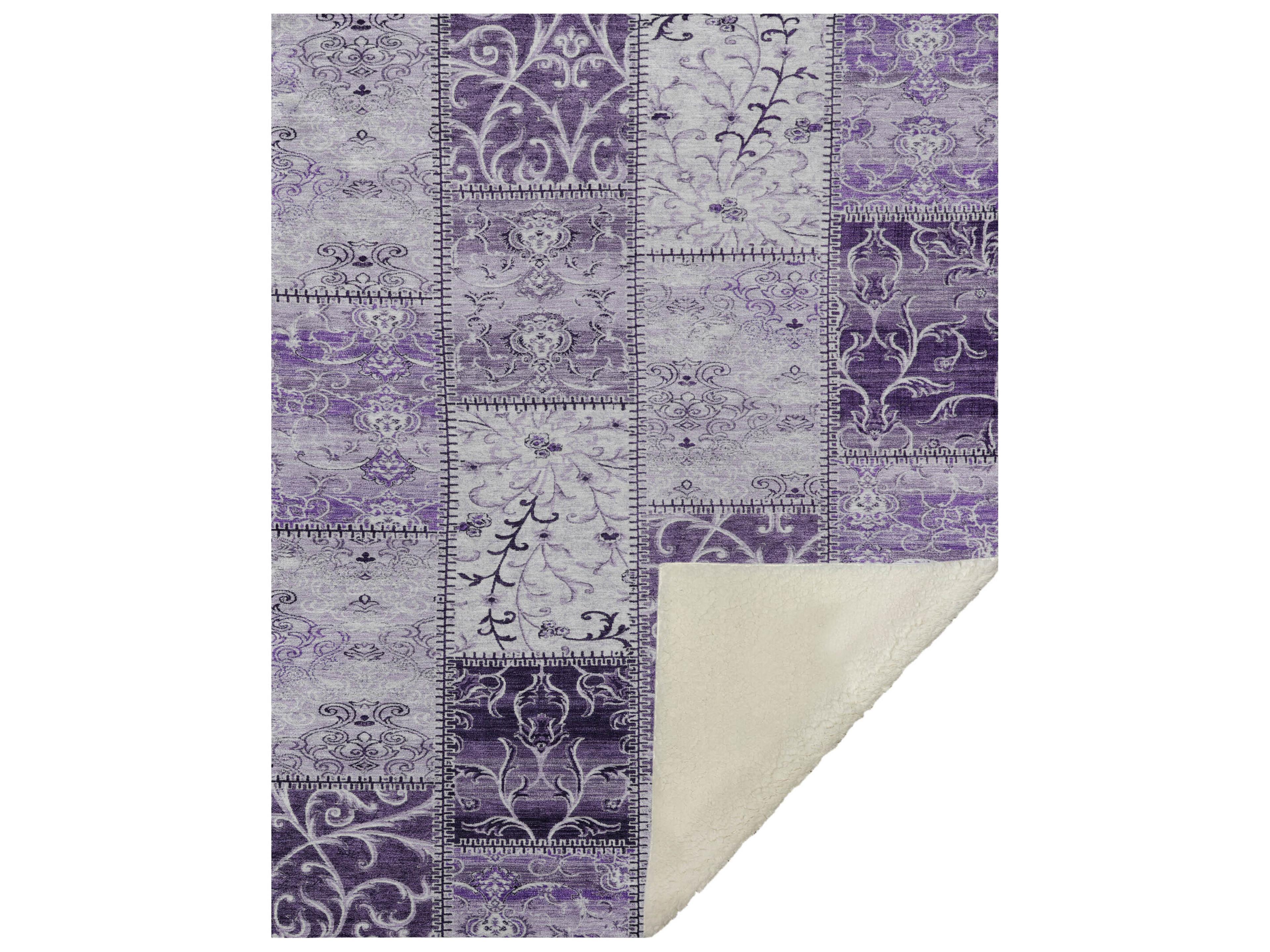 Dalyn Sherpa Purple Polyester Throw
