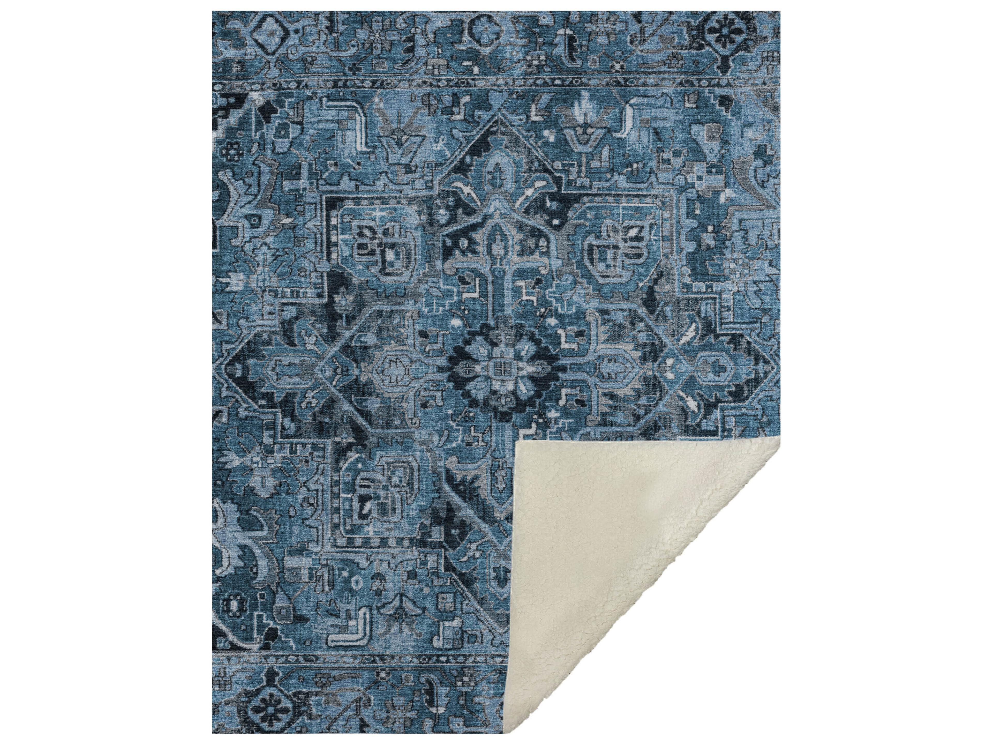 Dalyn Sherpa Blue Polyester Throw