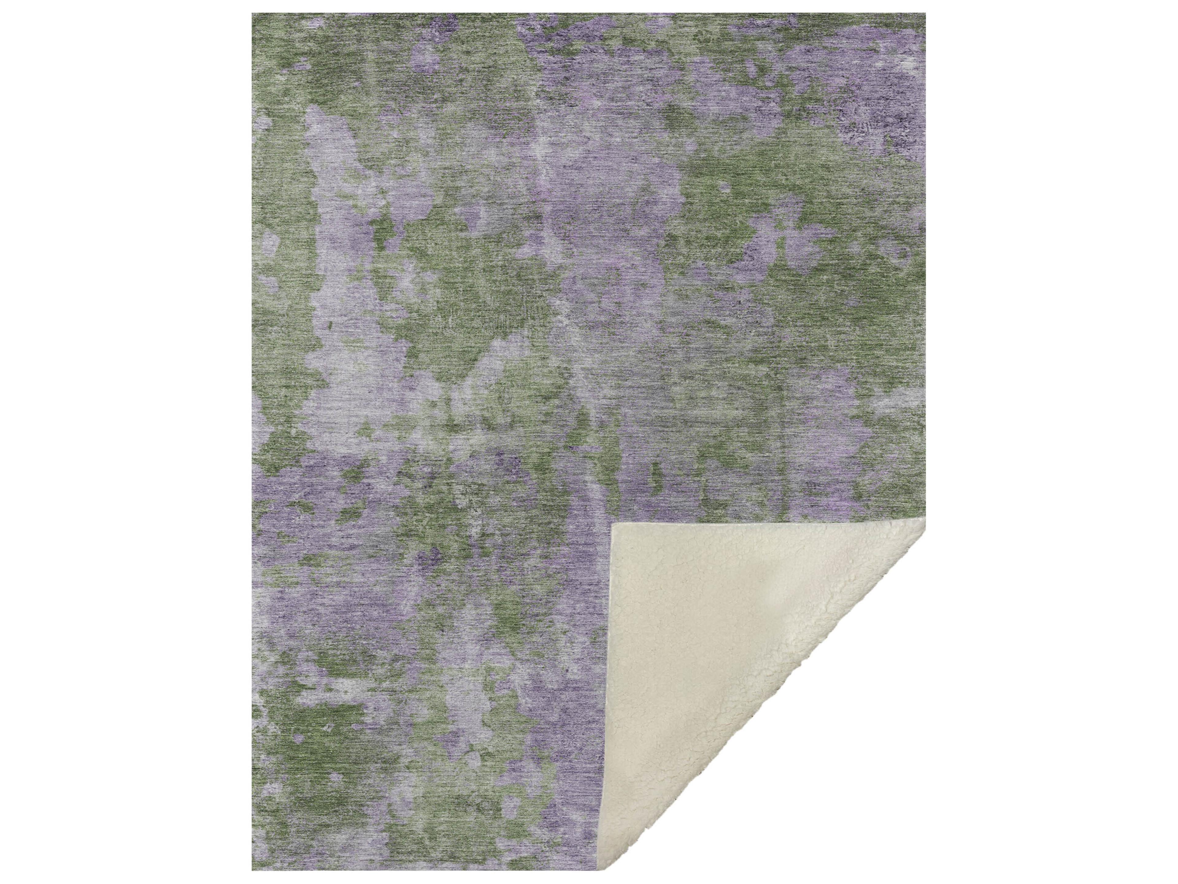 Dalyn Sherpa Green Polyester Throw