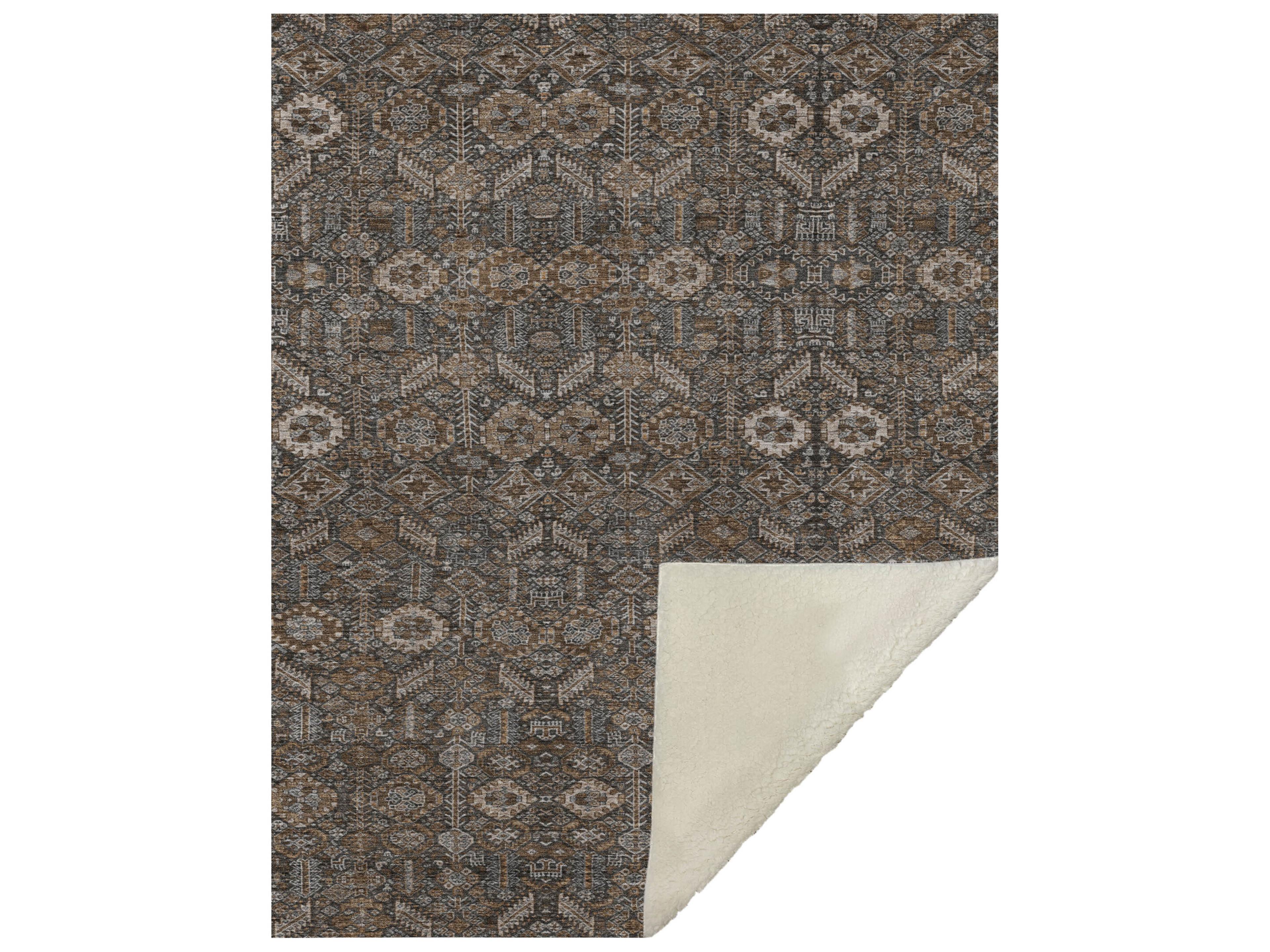 Dalyn Sherpa Brown Polyester Throw