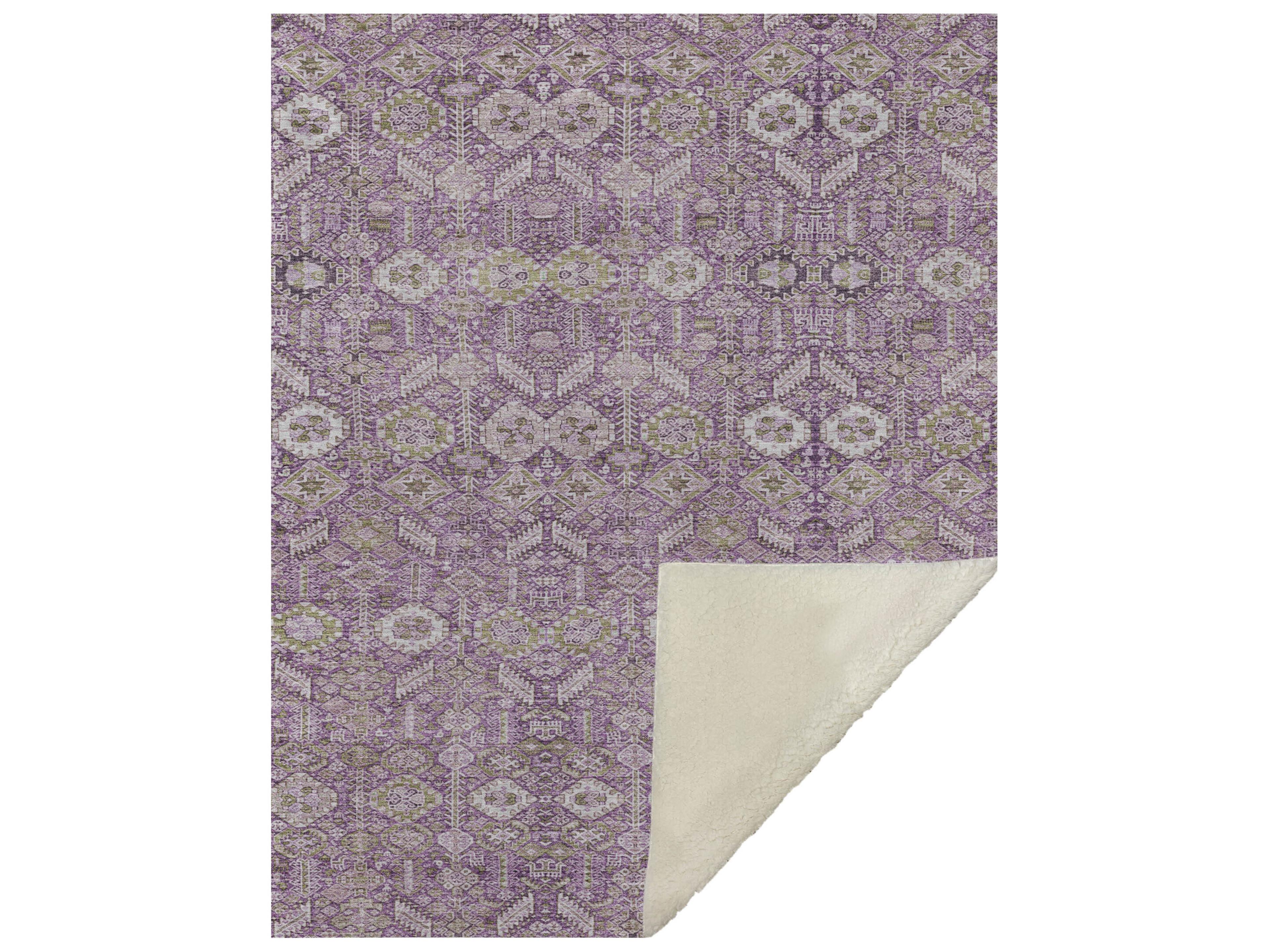 Dalyn Sherpa Purple Polyester Throw