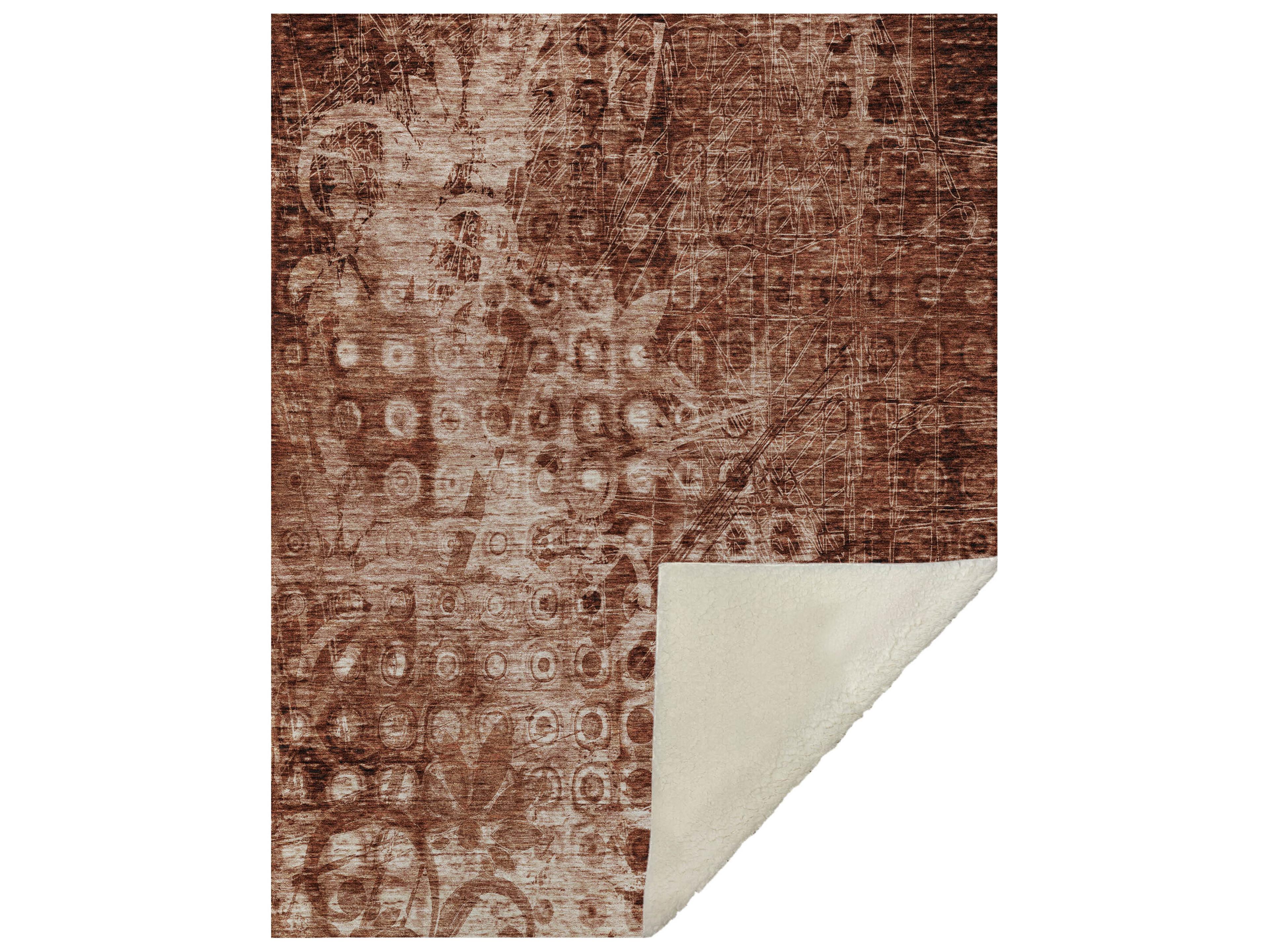 Dalyn Sherpa Orange Polyester Throw