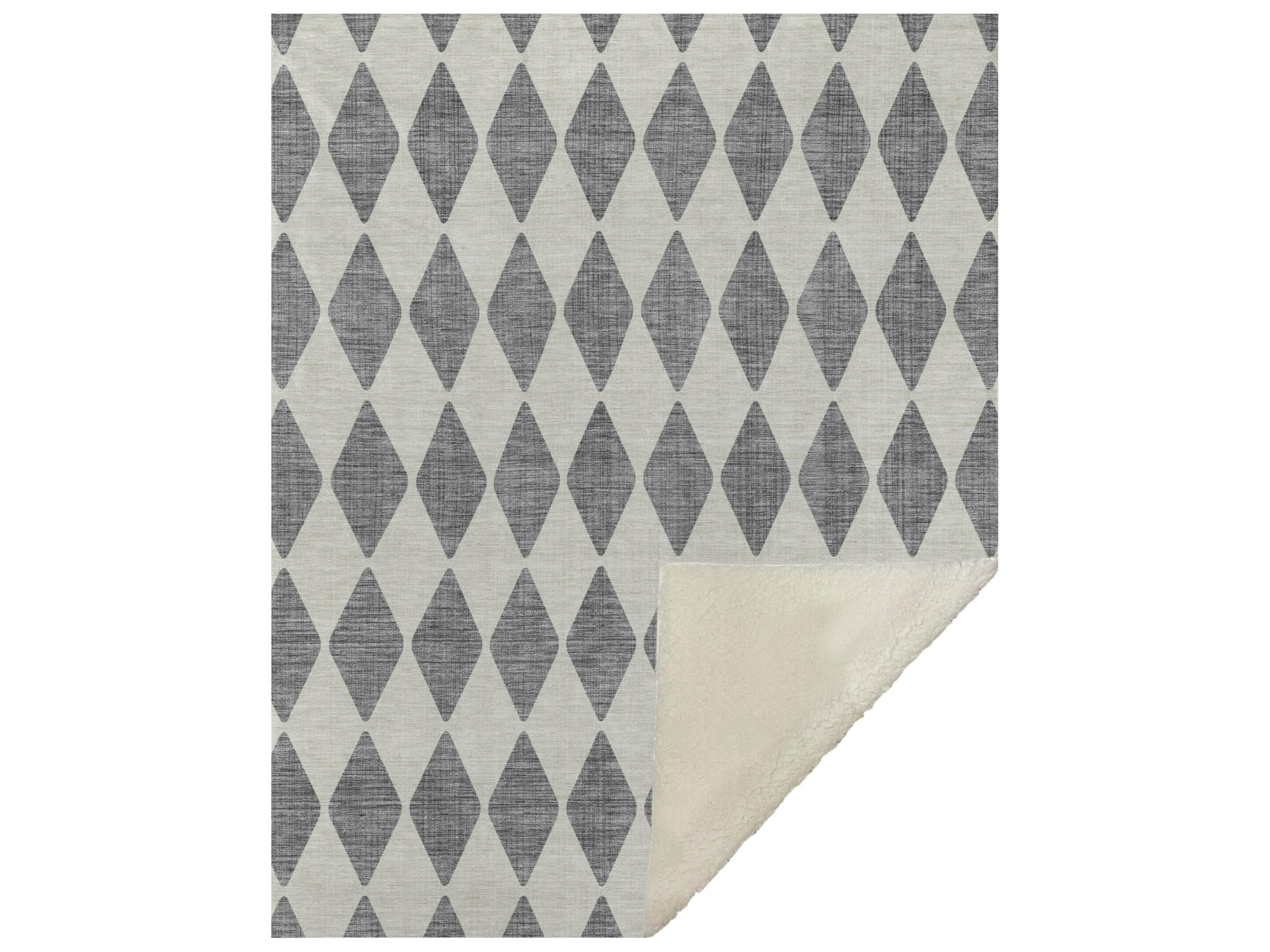 Dalyn Sherpa Gray Polyester Throw