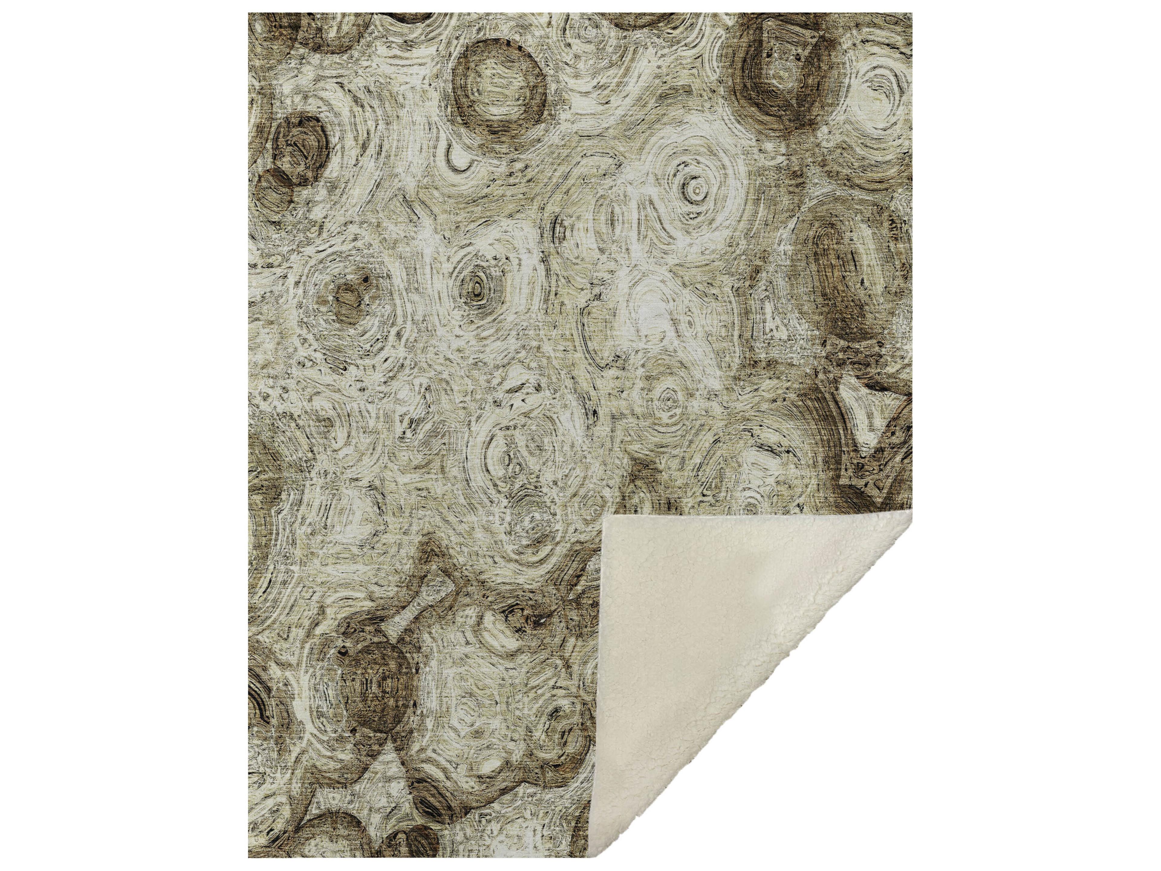 Dalyn Sherpa Brown Polyester Throw