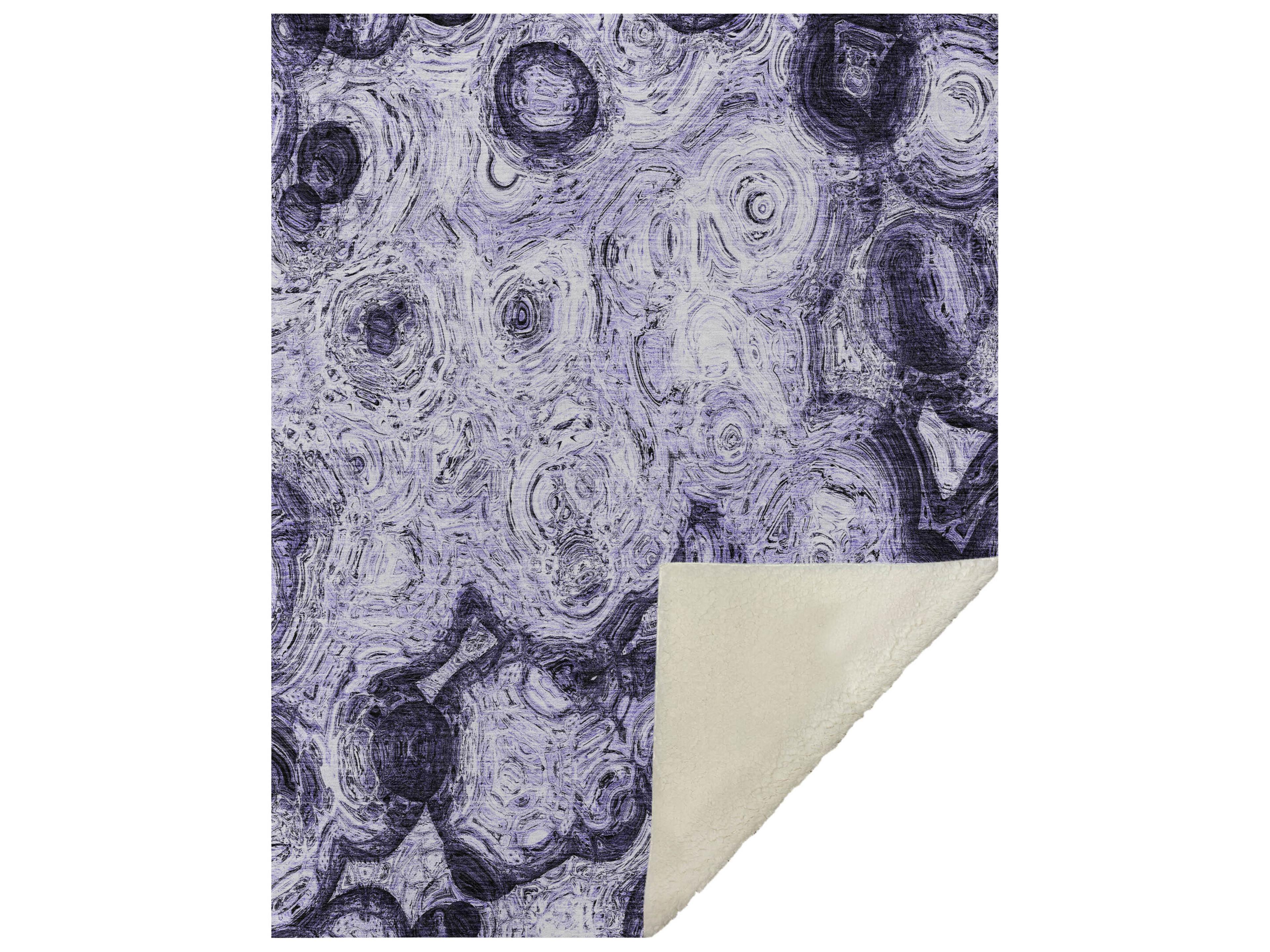 Dalyn Sherpa Purple Polyester Throw