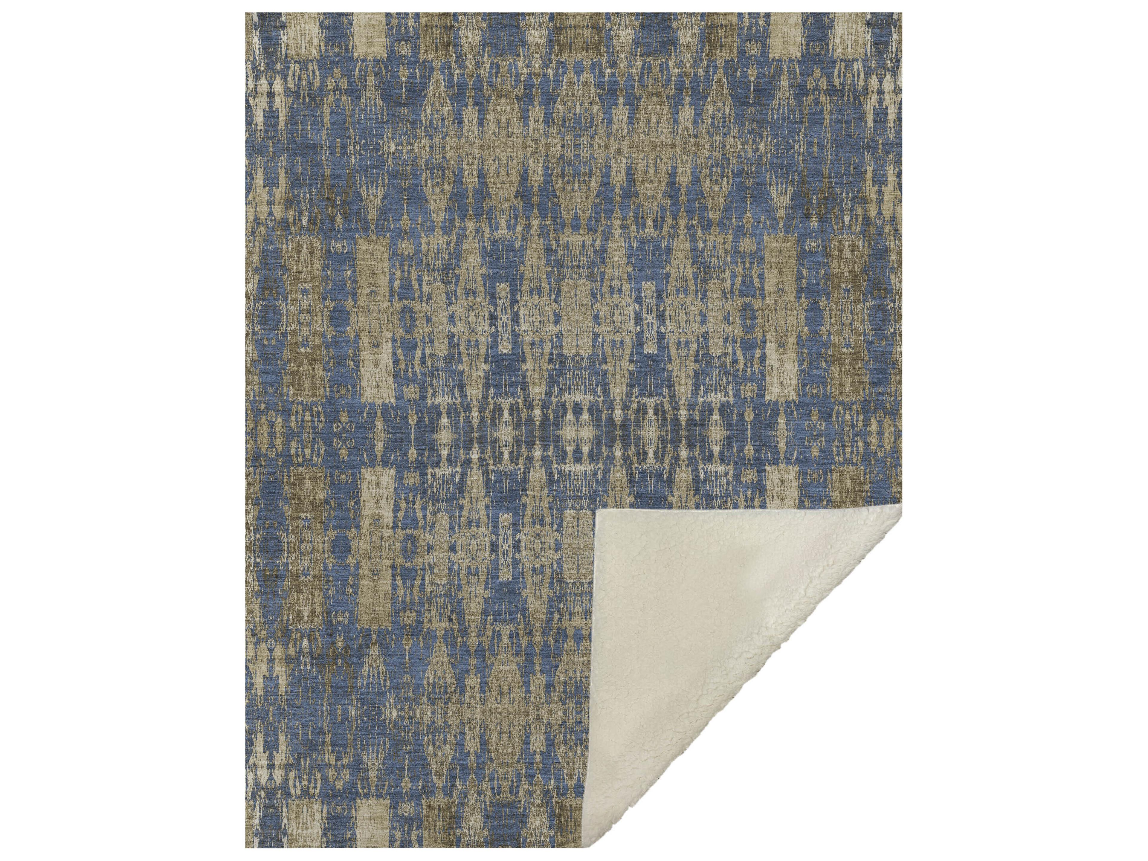 Dalyn Sherpa Blue Polyester Throw