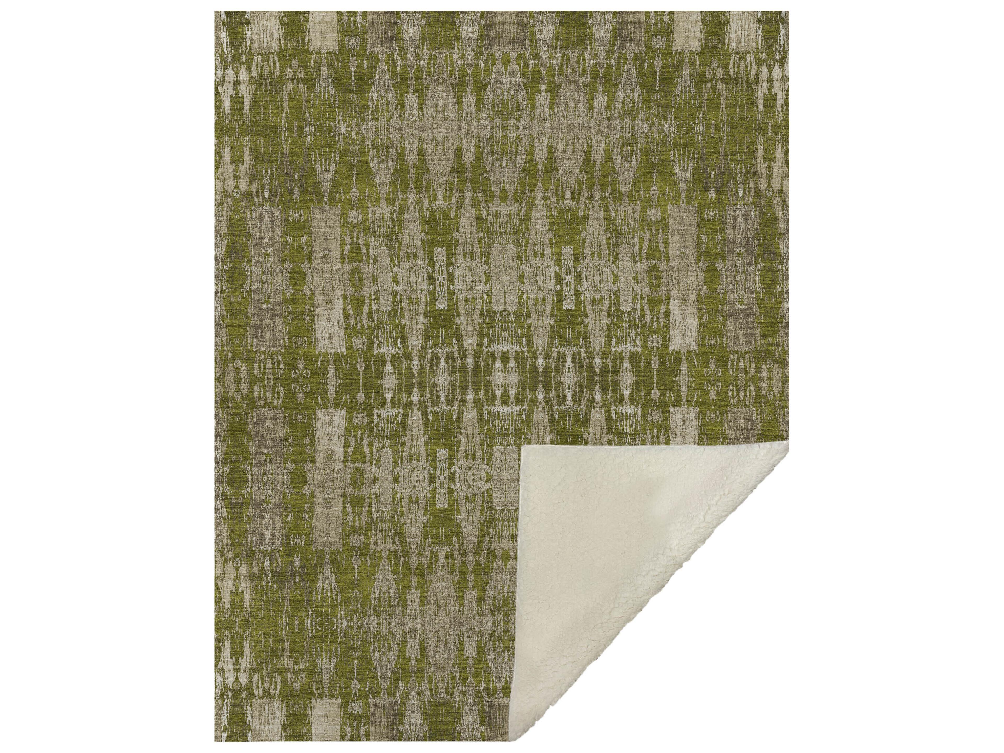 Dalyn Sherpa Green Polyester Throw