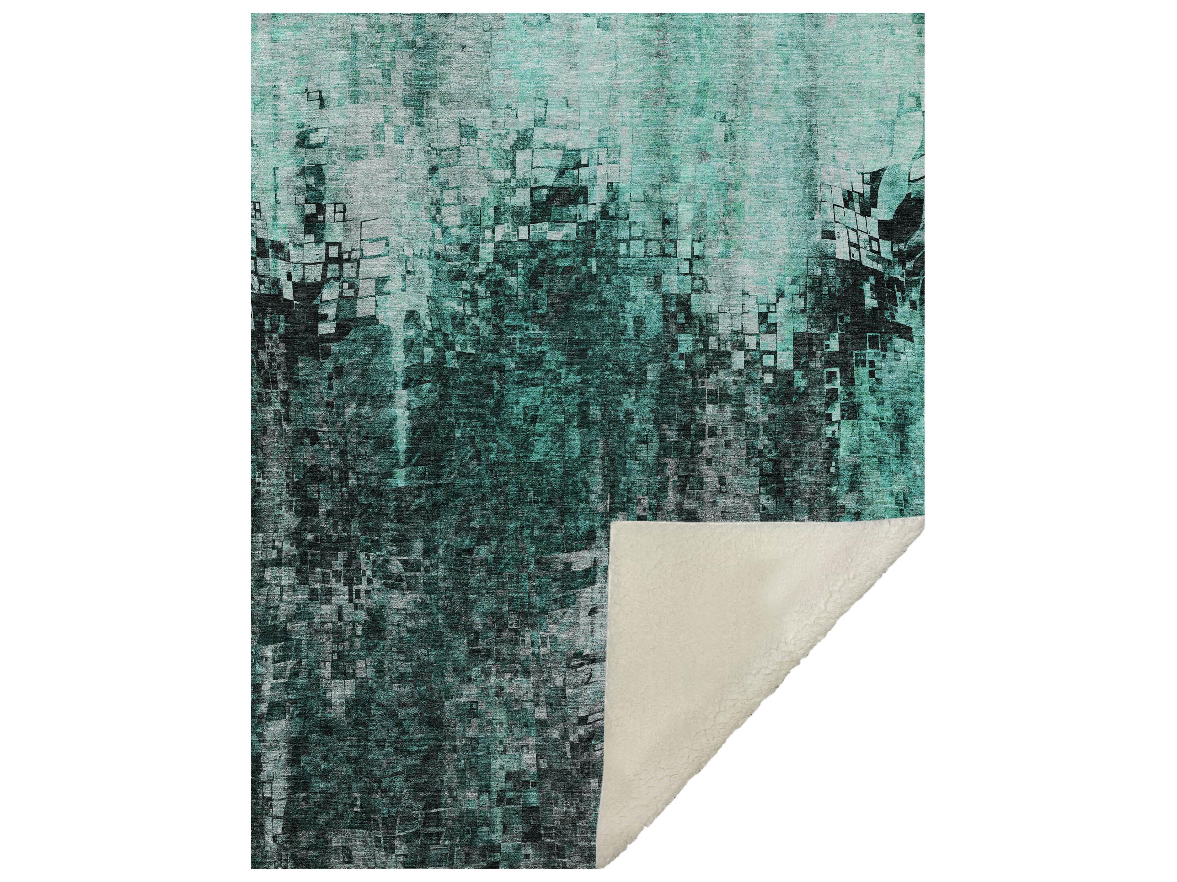 Dalyn Sherpa Teal Polyester Throw