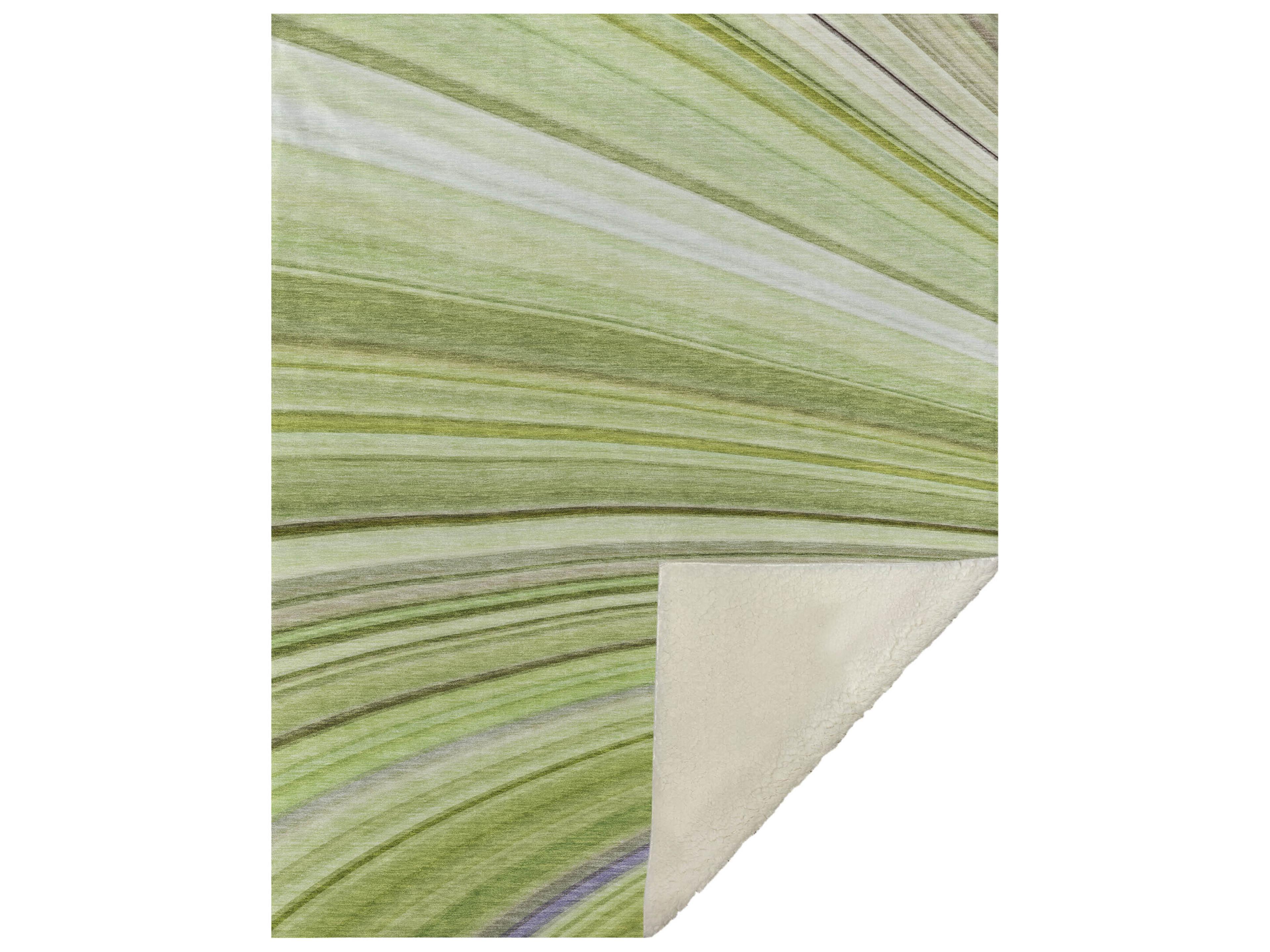 Dalyn Sherpa Green Polyester Throw