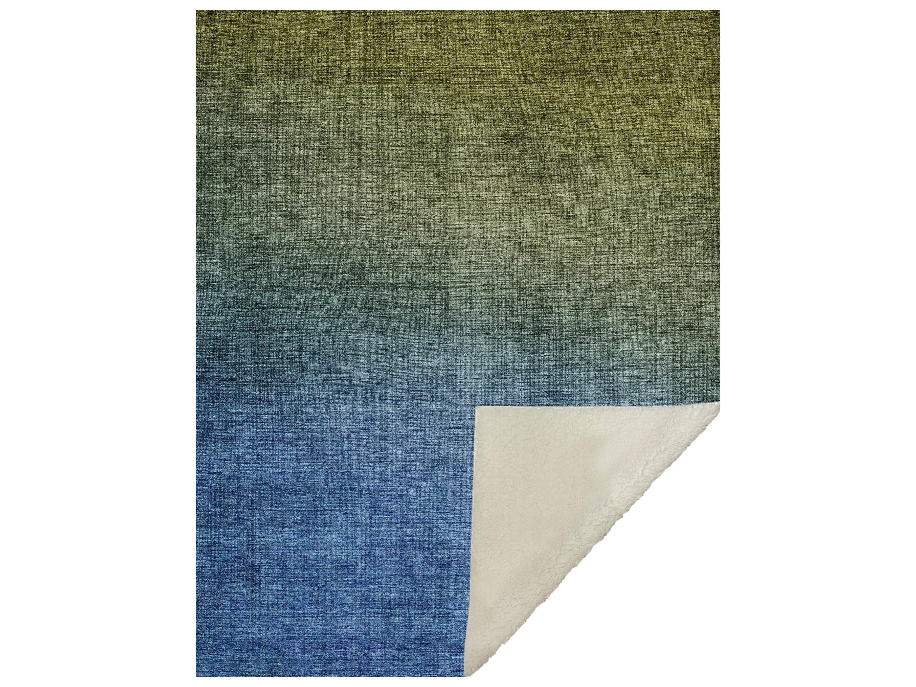 Dalyn Sherpa Green Polyester Throw