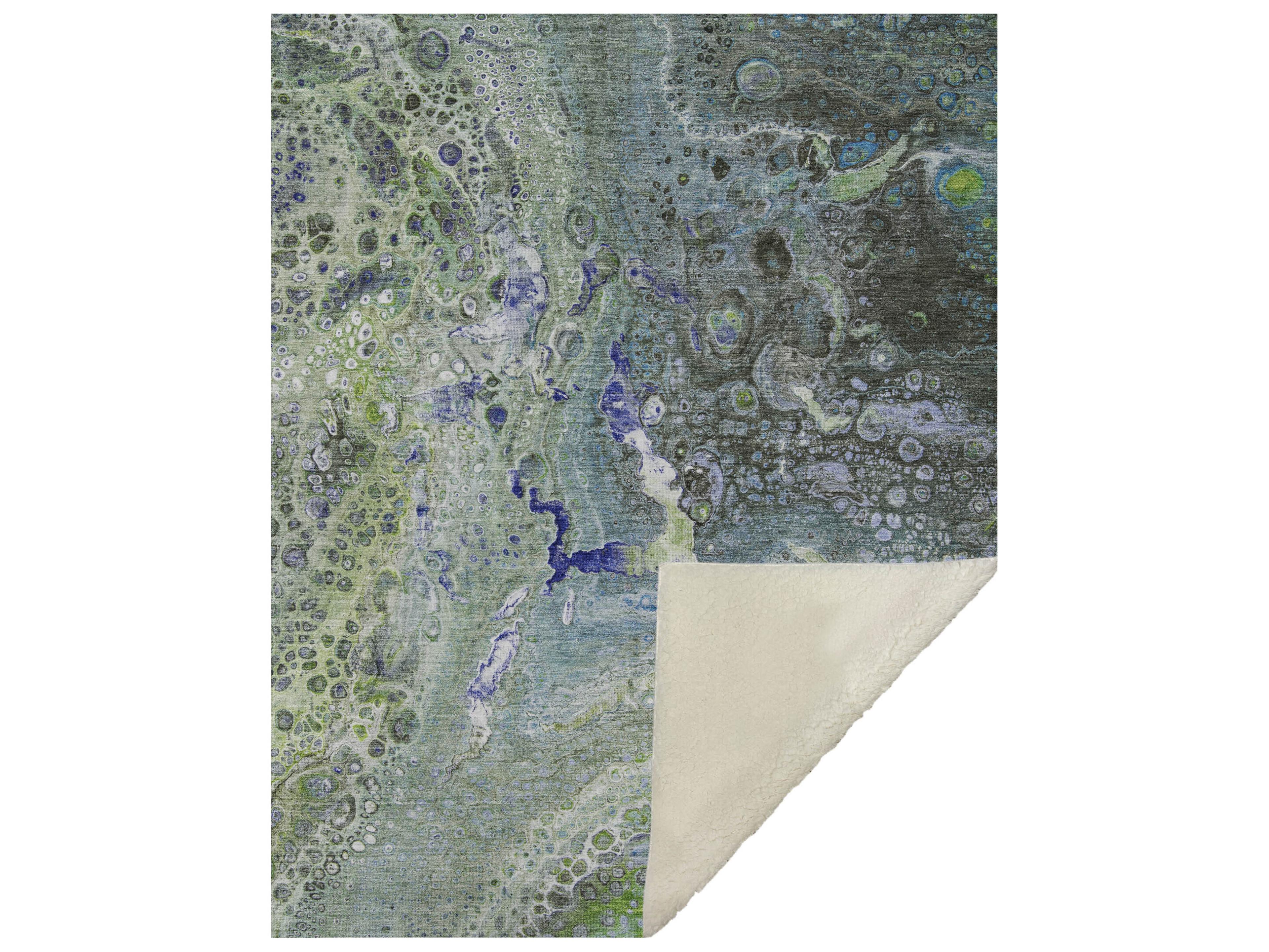 Dalyn Sherpa Green Polyester Throw