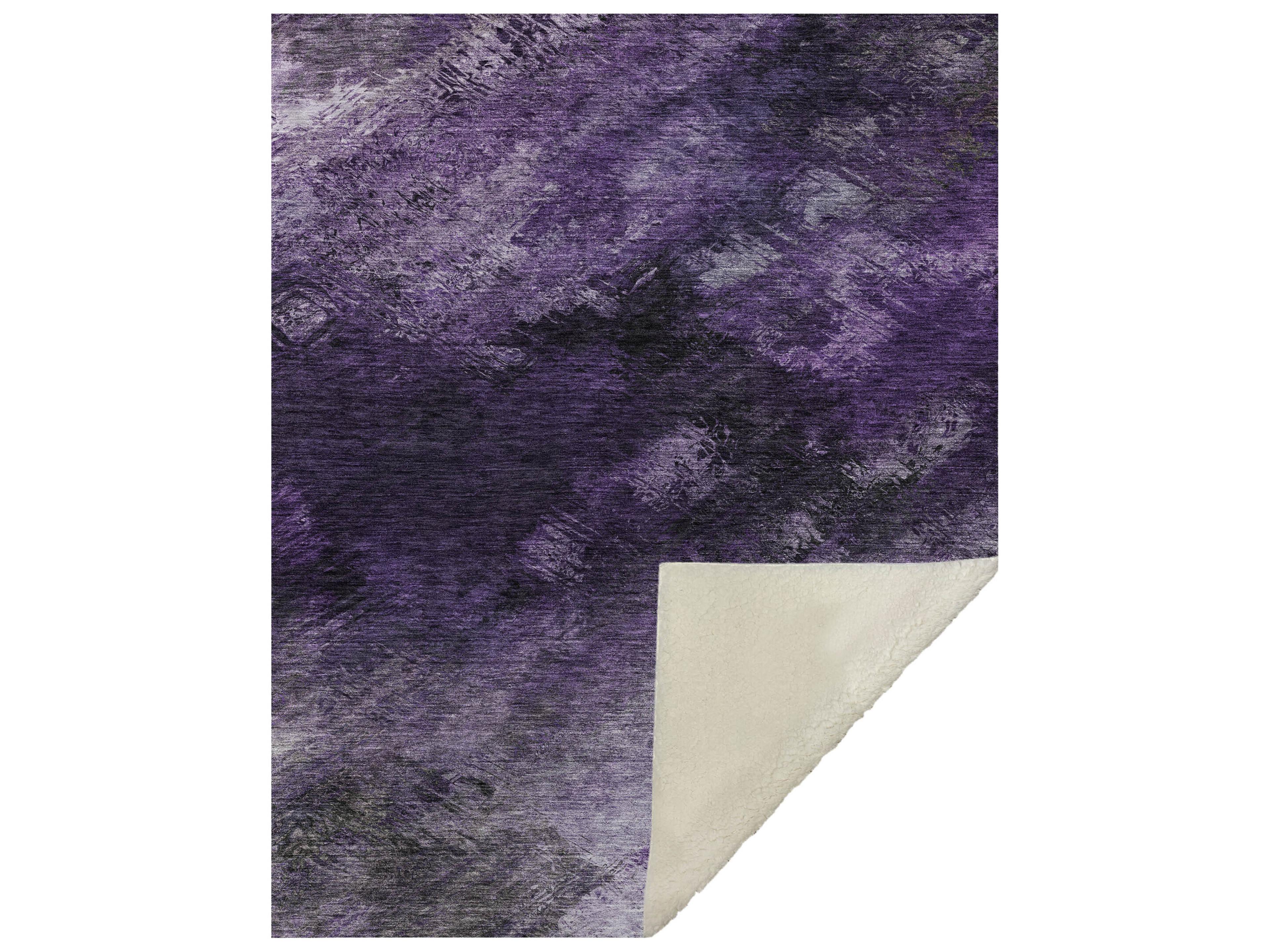 Dalyn Sherpa Purple Polyester Throw